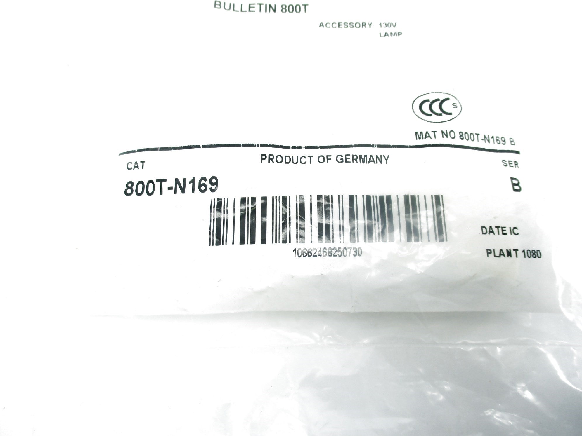 ALLEN BRADLEY 800T-N169 SER. B NSMP
