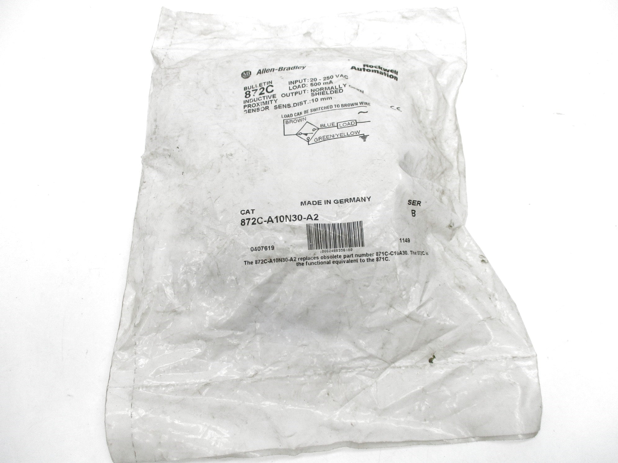 ALLEN BRADLEY 872C-A10N30-A2 SER. B 20-250VAC NSMP