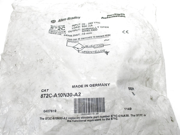 ALLEN BRADLEY 872C-A10N30-A2 SER. B 20-250VAC NSMP