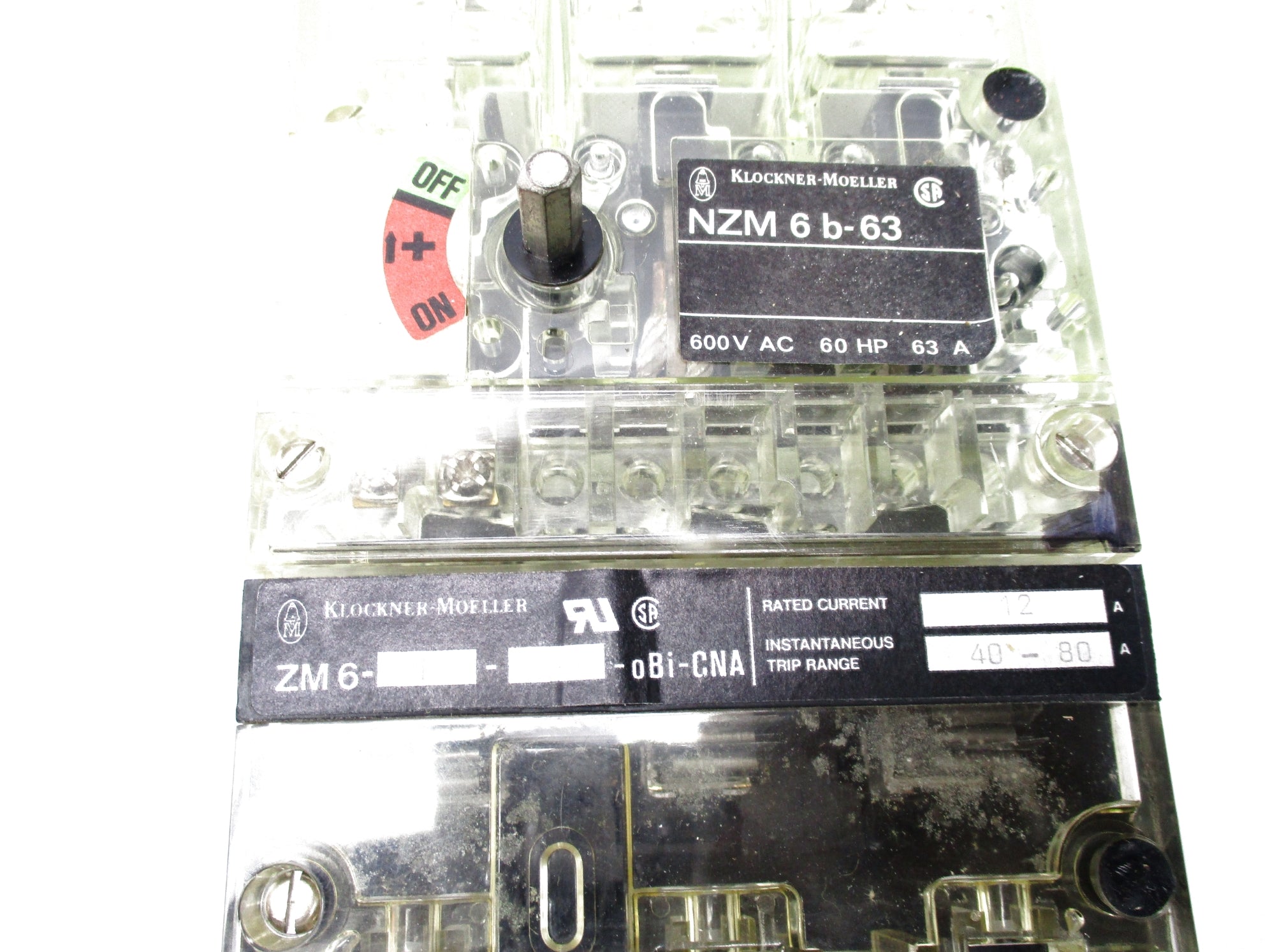 KLOCKNER MOELLER NZM6B-63 600VAC 63A RANGE 40-80 NSNP