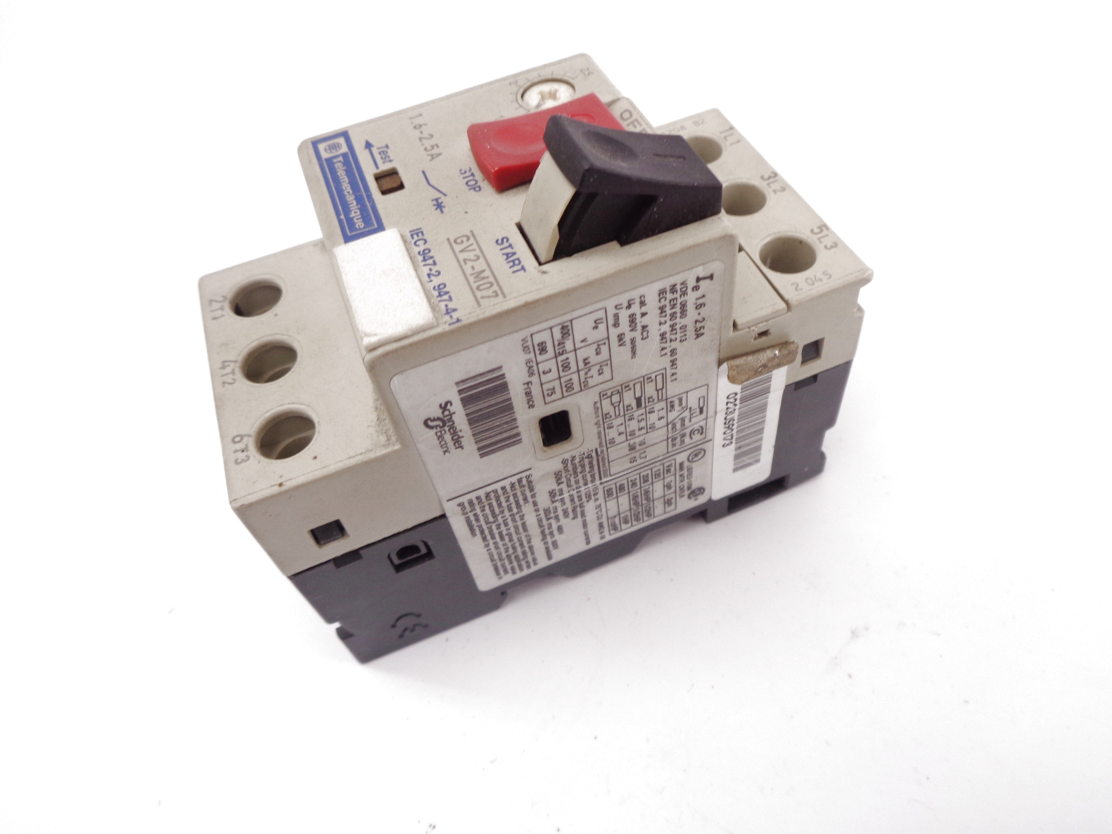 TELEMECANIQUE GV2-M07 575VAC 1.6-2.5A NSNP