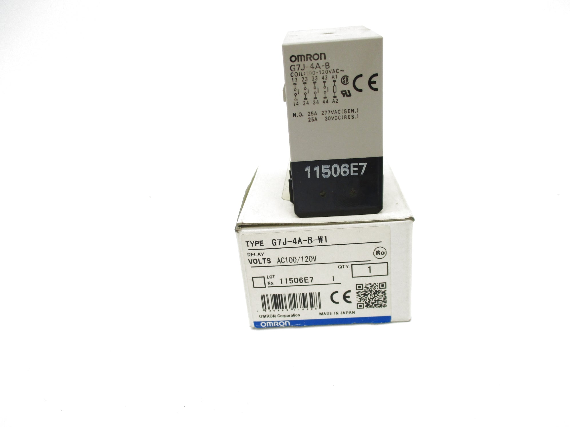 OMRON G7J-4A-B-W1 100/120VAC 25A NSMP