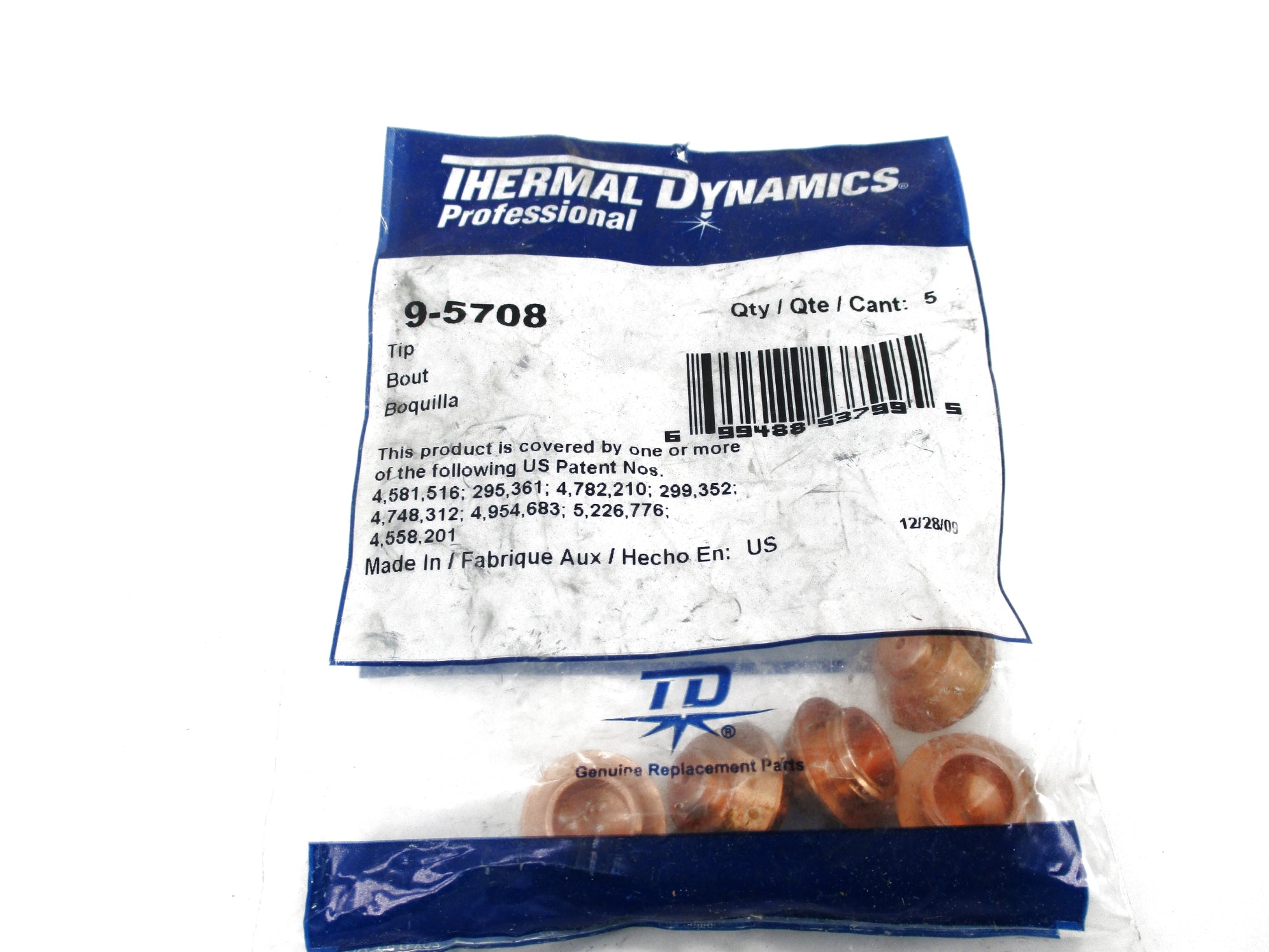 THERMAL DYHAMICS 9-5708 PACKAGE OF 5 NSMP