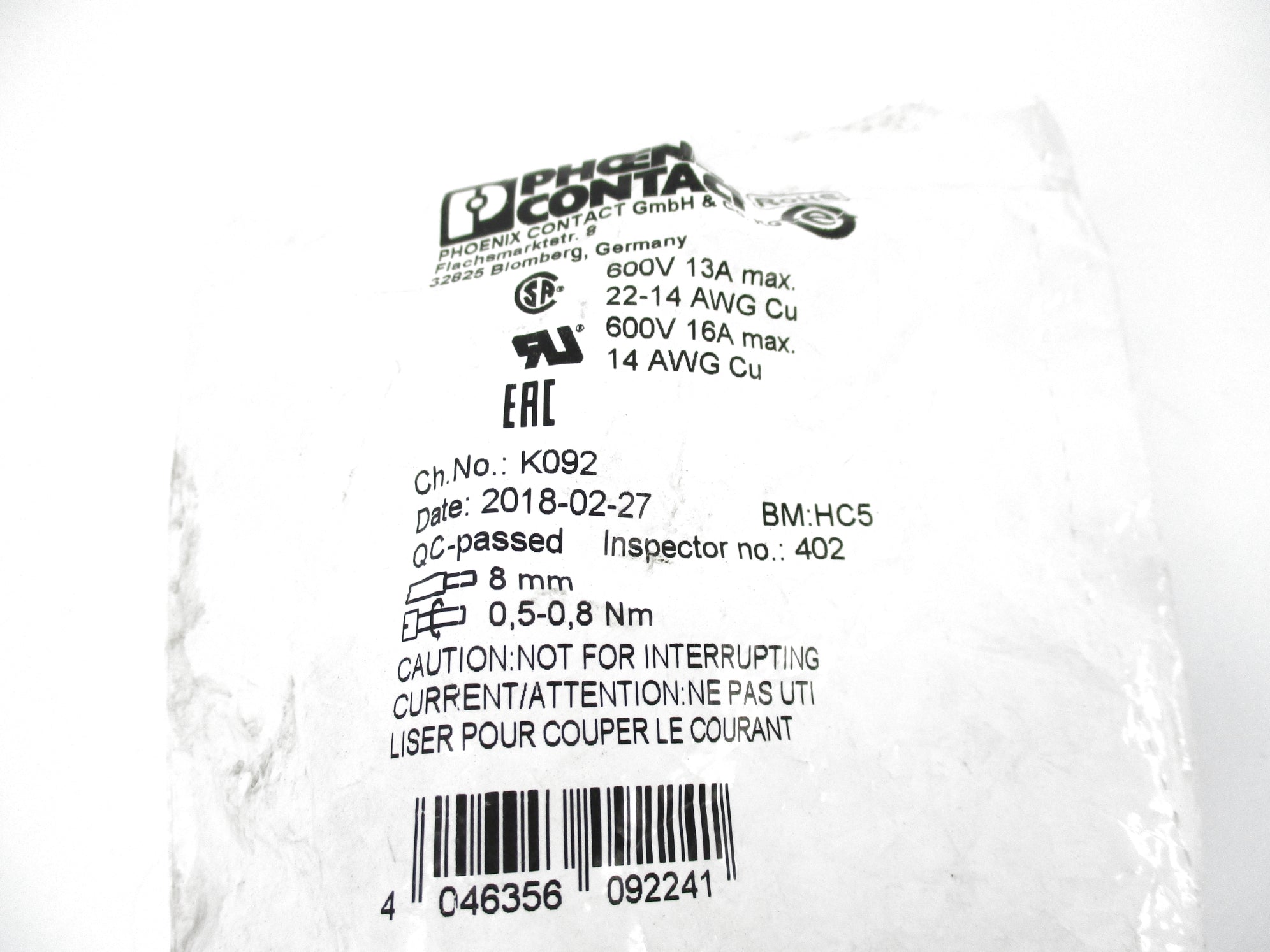 PHOENIX CONTACT HC-B6-I-UT-F NSMP