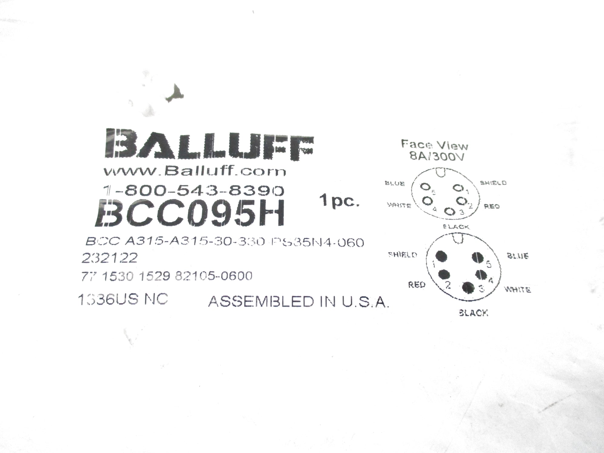 BALLUFF BCCA315-A315-30-330-PS85N4-060 NSMP