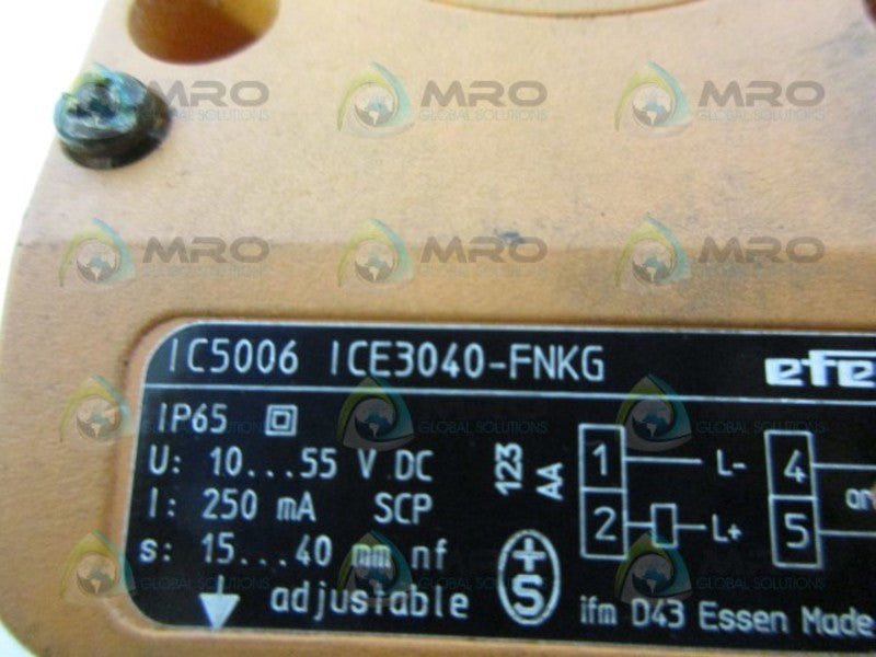 IFM EFECTOR IC5006 ICE3040-FNKG 10-55VDC PROXIMITY SENSOR UNMP