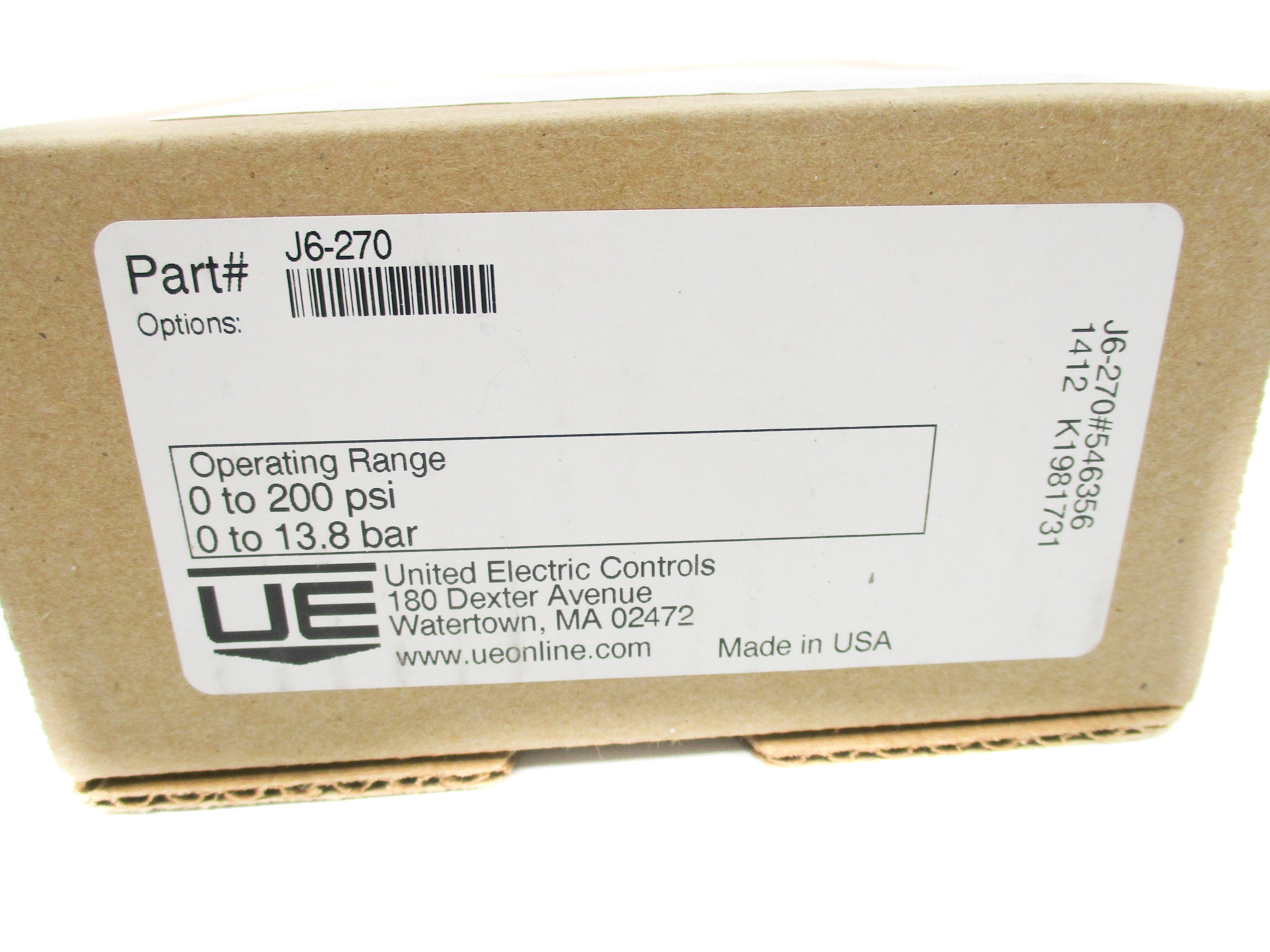 UNITED ELECTRIC J6-270 0-200PSI NSMP