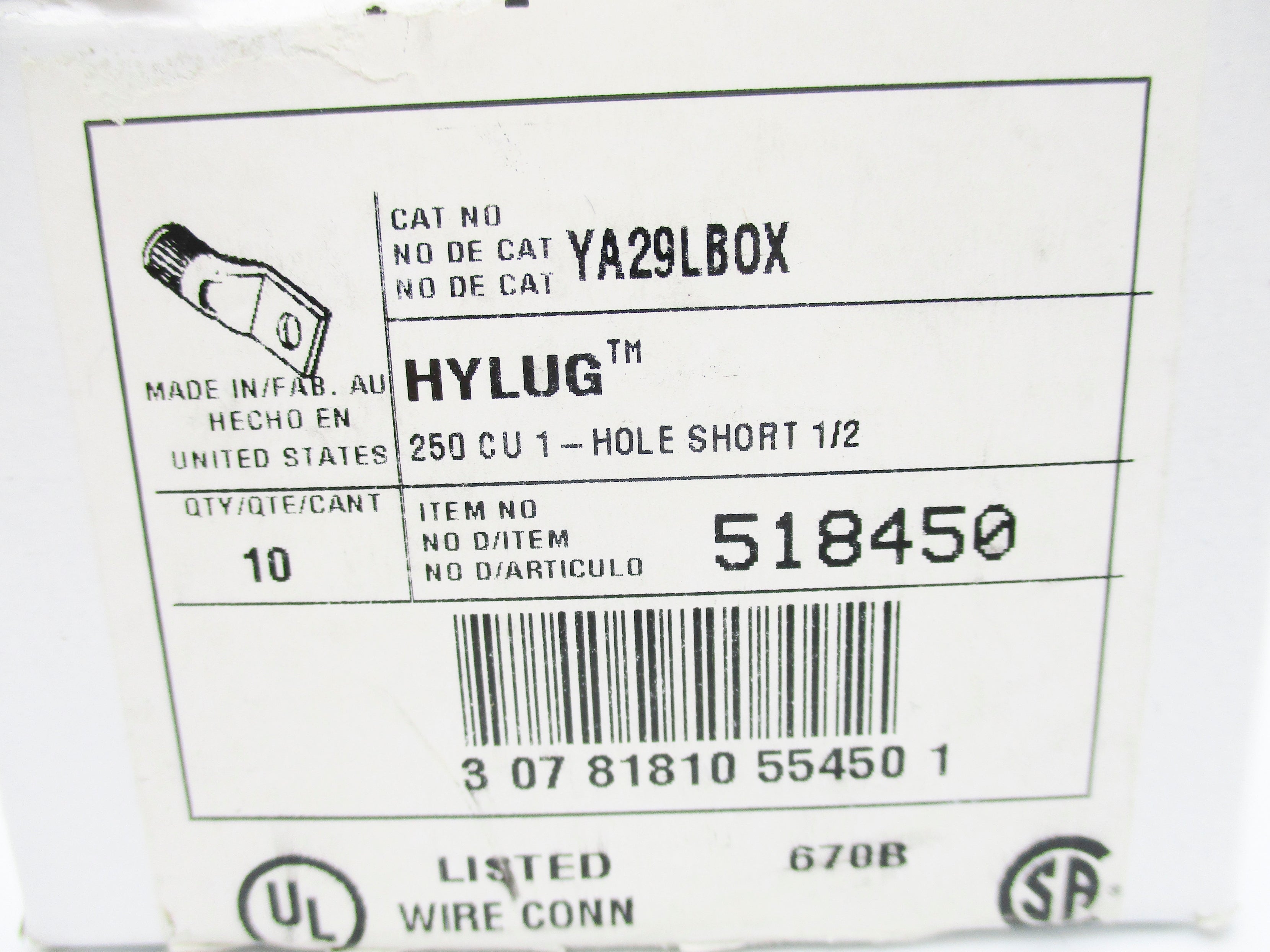 BURNDY YA29LBOX (PKG OF 10) NSMP