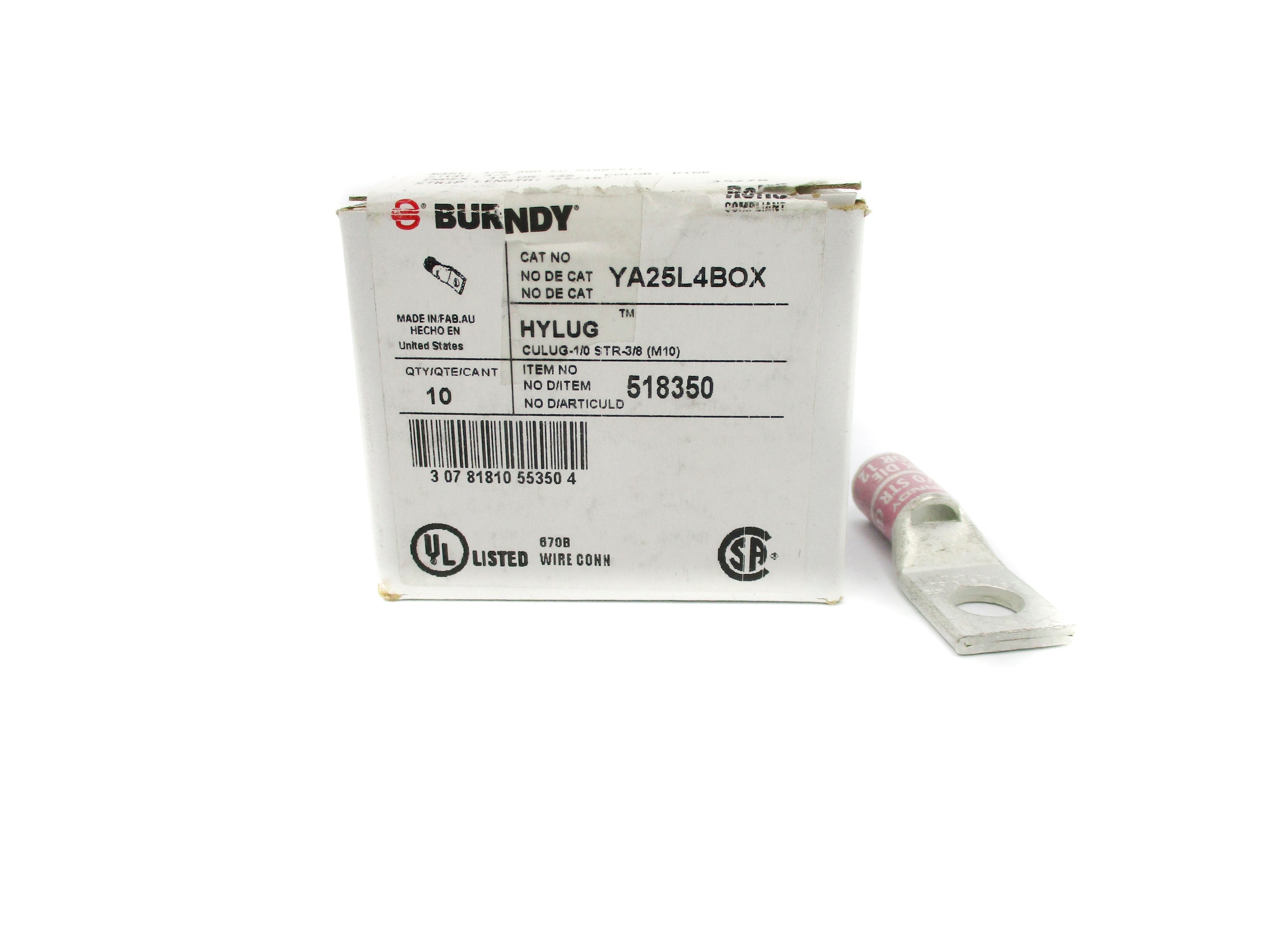 BURNDY YA25L4BOX (PKG OF 10) NSMP