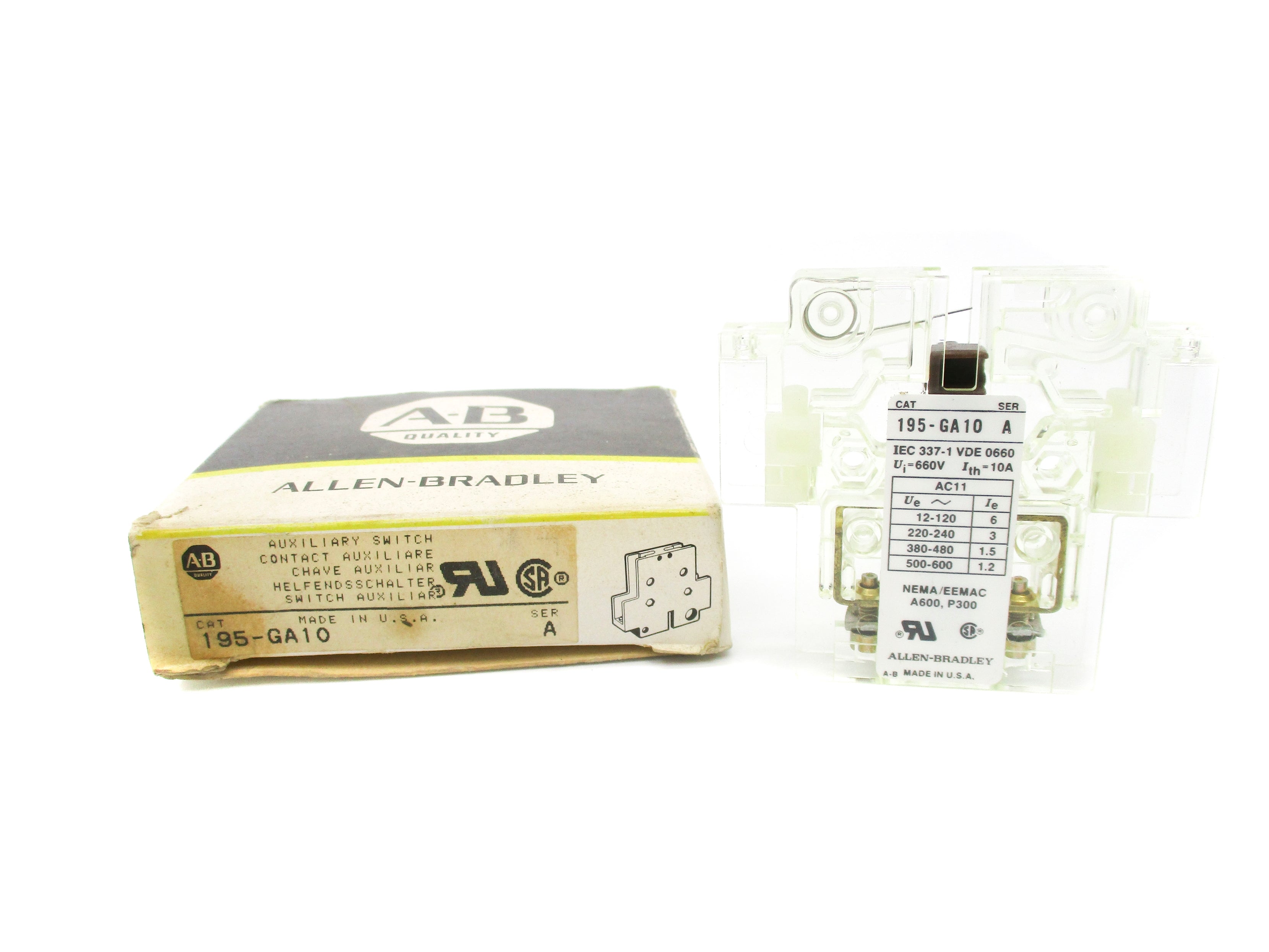 INDUSTRIAL SPARE PART 195-GA10 SER. A 660V 10A (BK/YL) NSMP
