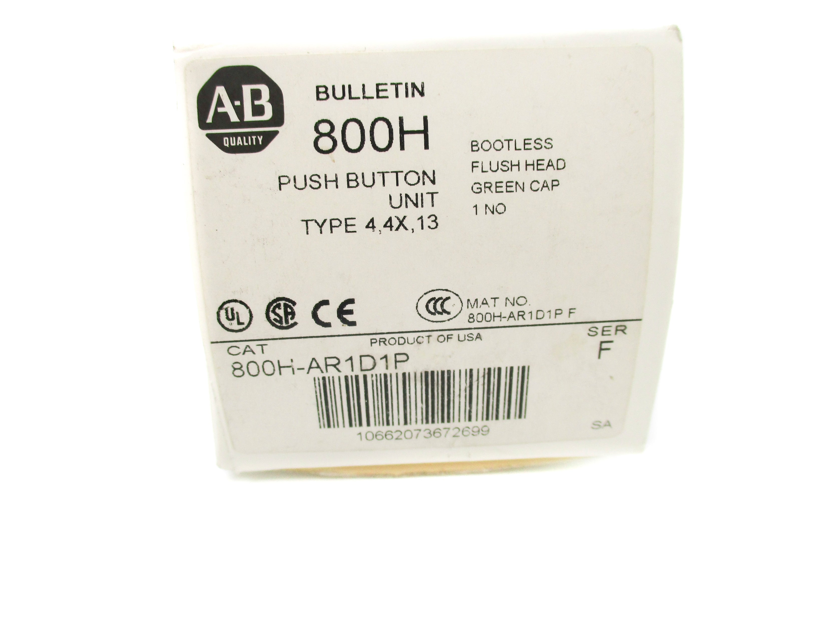 ALLEN BRADLEY 800H-AR1D1P SER. F (WH) NSMP