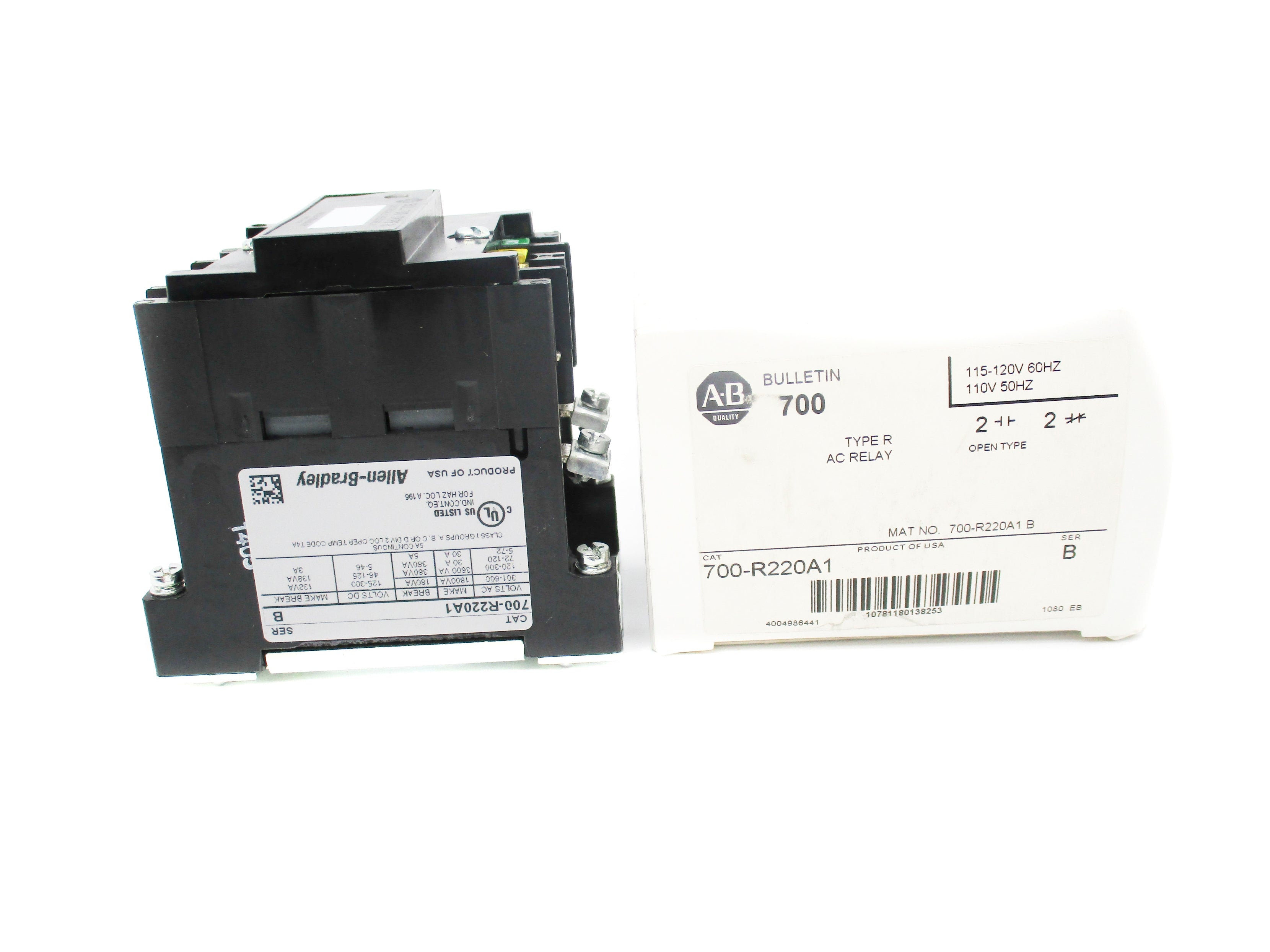 ALLEN BRADLEY 700-R220A1 SER. B 110/115-120V 30A (WH) NSMP