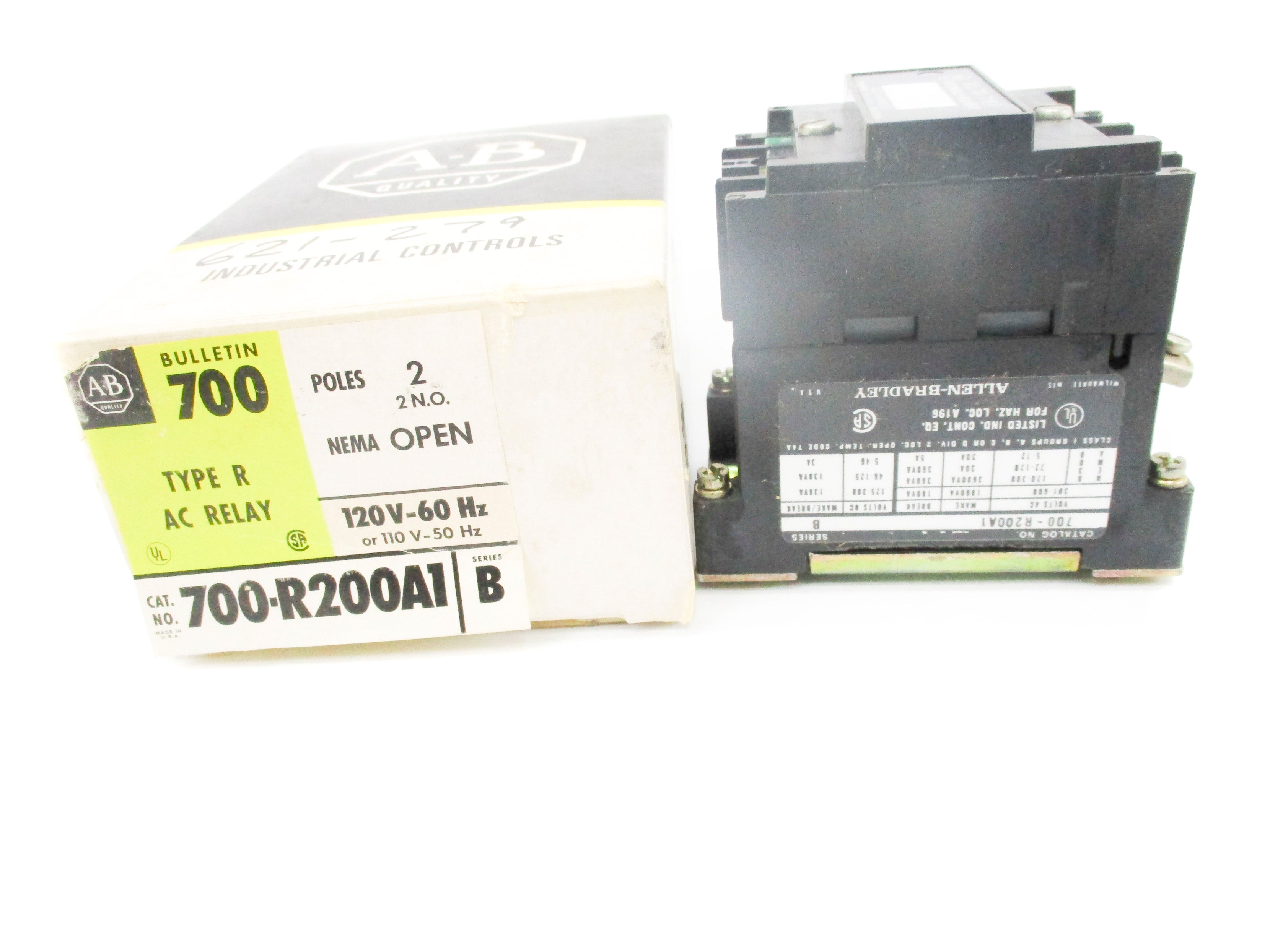 INDUSTRIAL SPARE PART 700-R200A1 SER. B 110/115-120V 30A (BK/YL) NSMP
