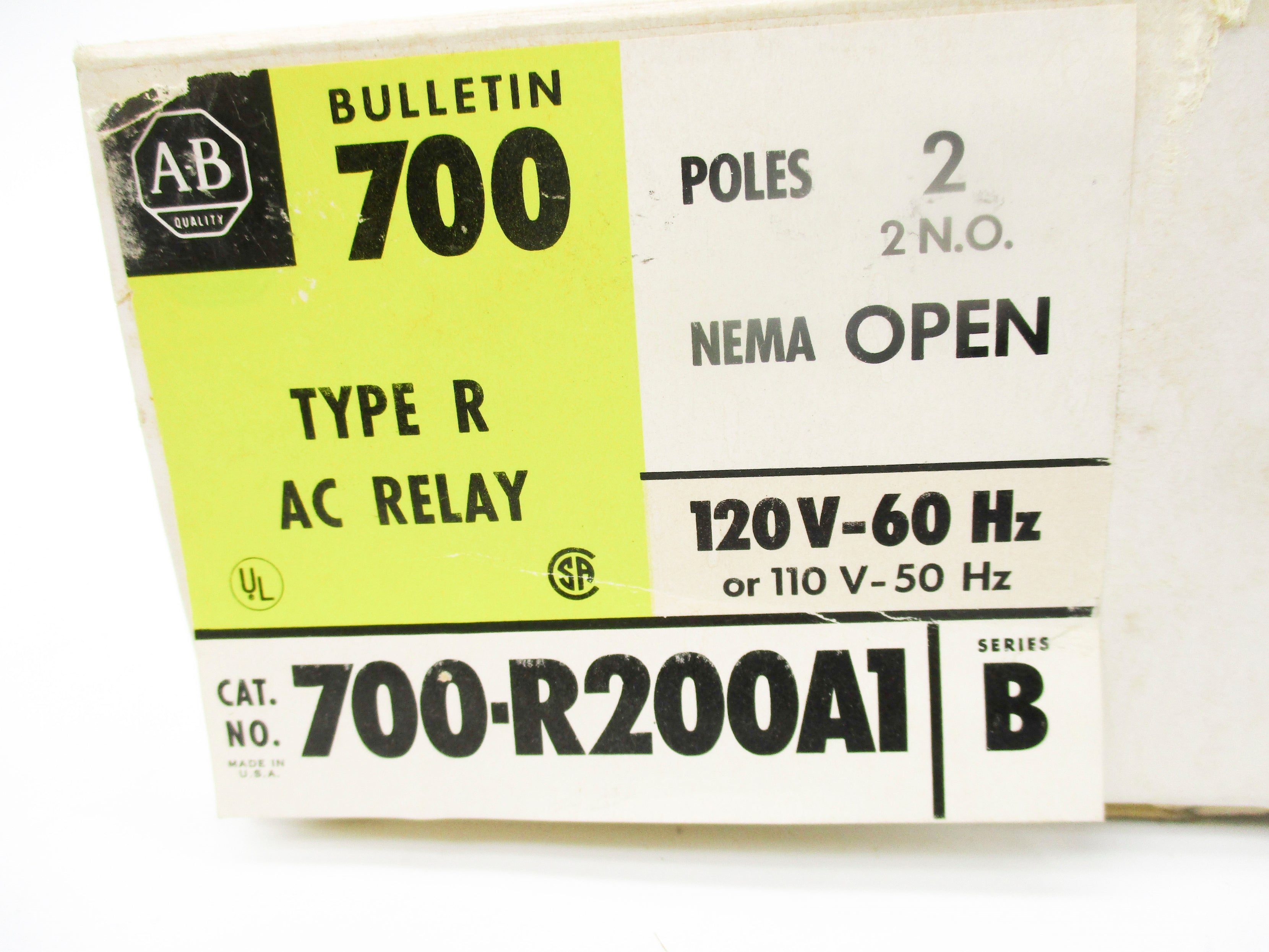INDUSTRIAL SPARE PART 700-R200A1 SER. B 110/115-120V 30A (BK/YL) NSMP