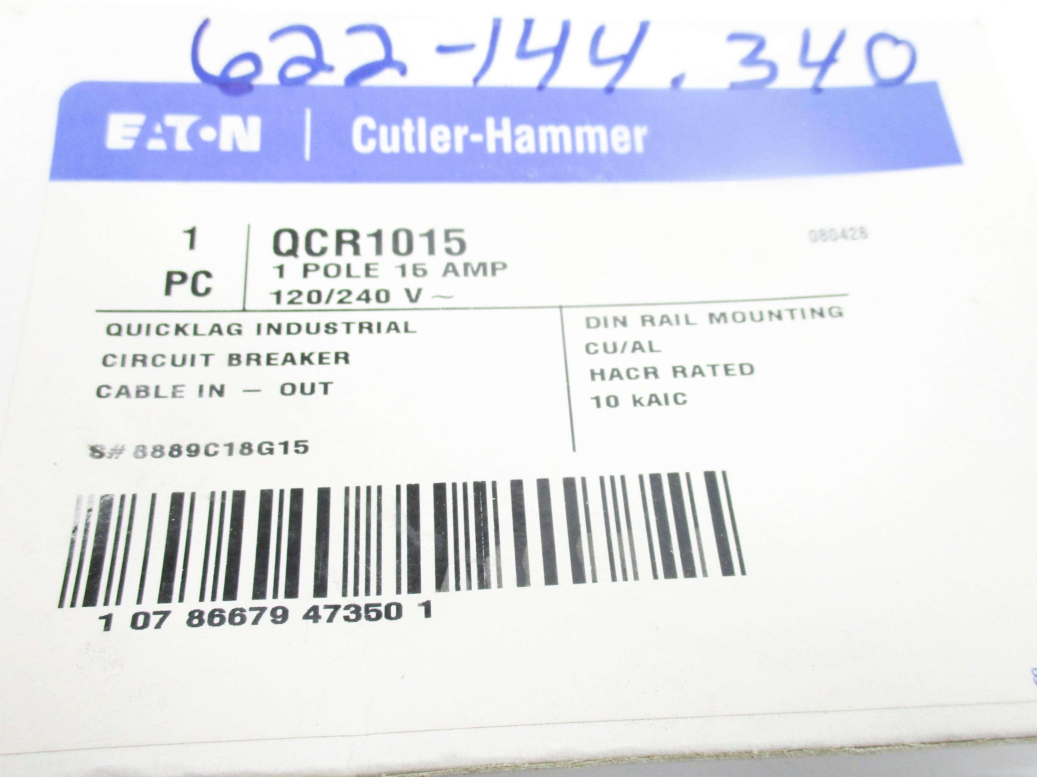 CUTLER HAMMER QCR1015 15A 240V NSMP