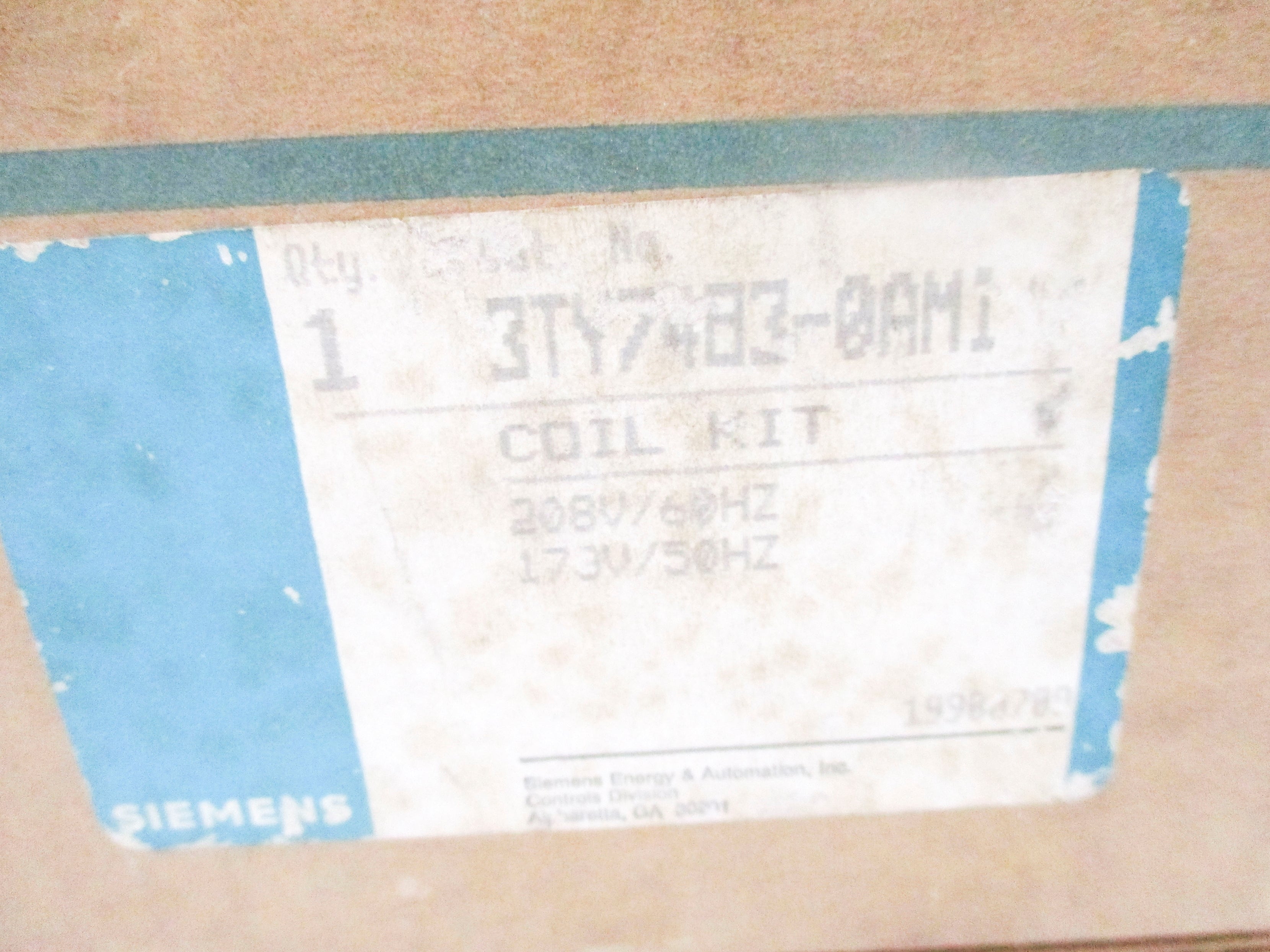 SIEMENS 3TY7483-0AM1 173/208VAC NSMP