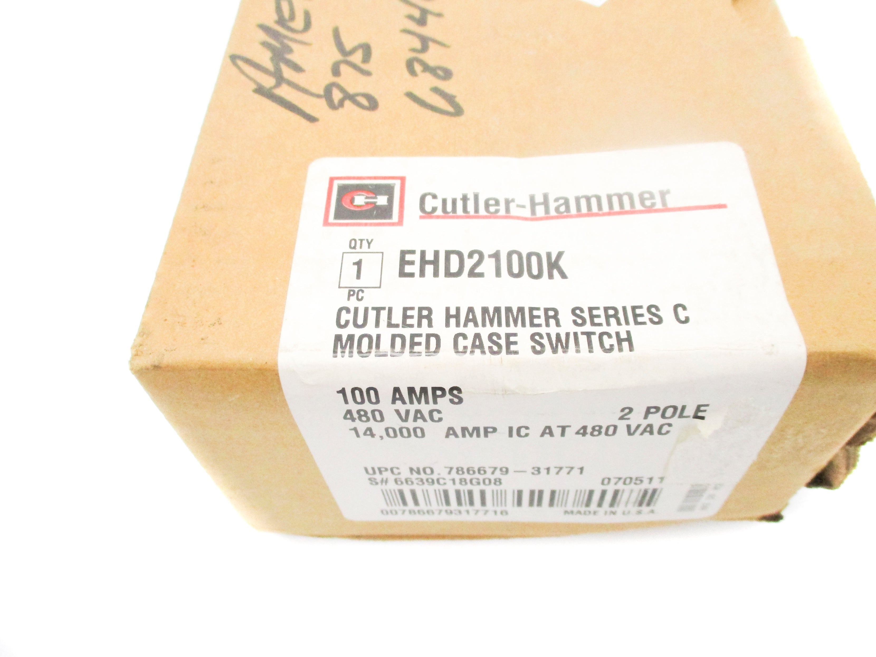 CUTLER HAMMER EHD2100K SER. C 100A 480VAC NSMP
