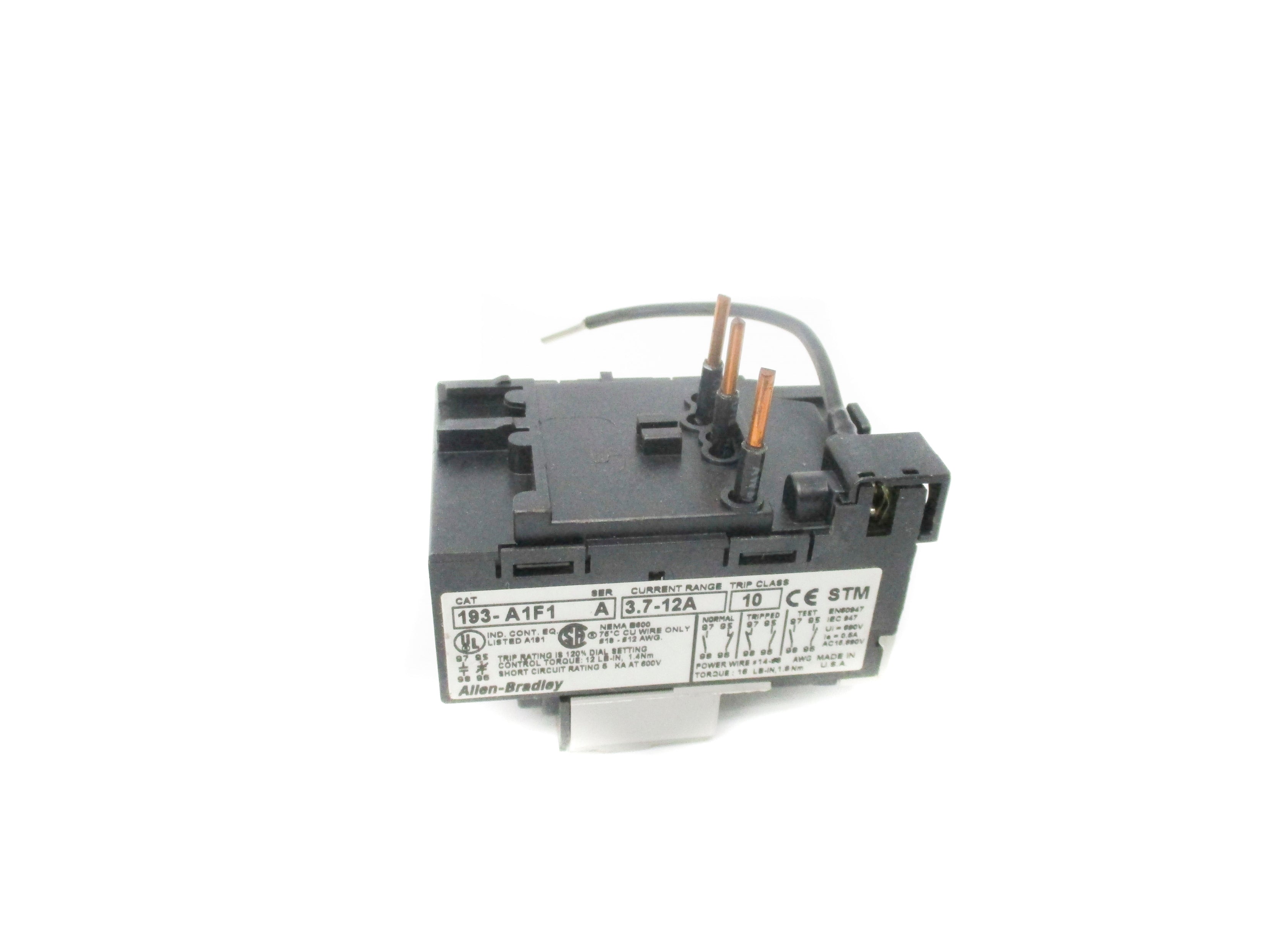 ALLEN BRADLEY 193-A1F1 SER. A 690V 3.7-12A (BR/WH) NSMP