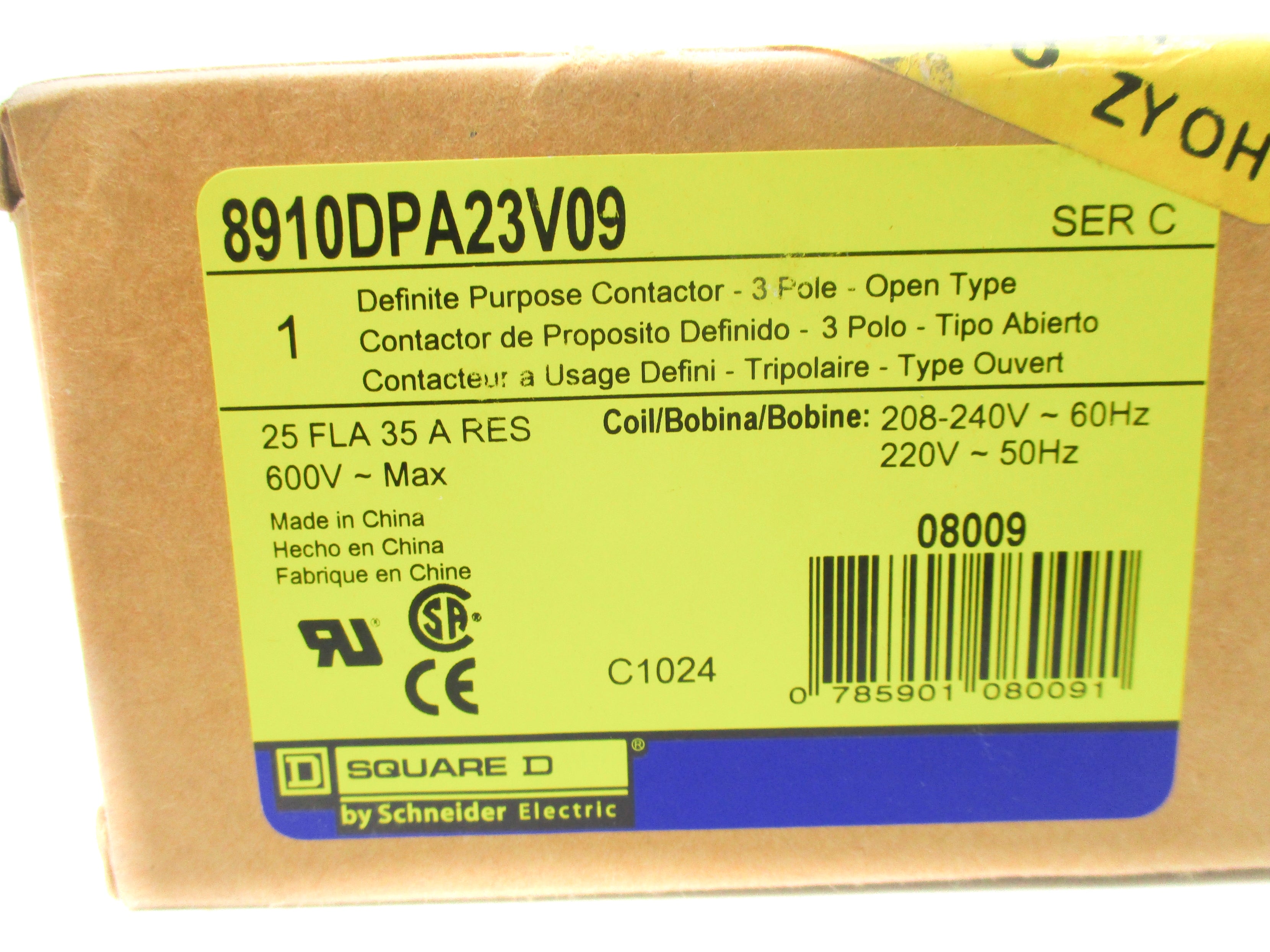 SQUARE D 8910DPA23V09 SER. C 208-240V NSMP