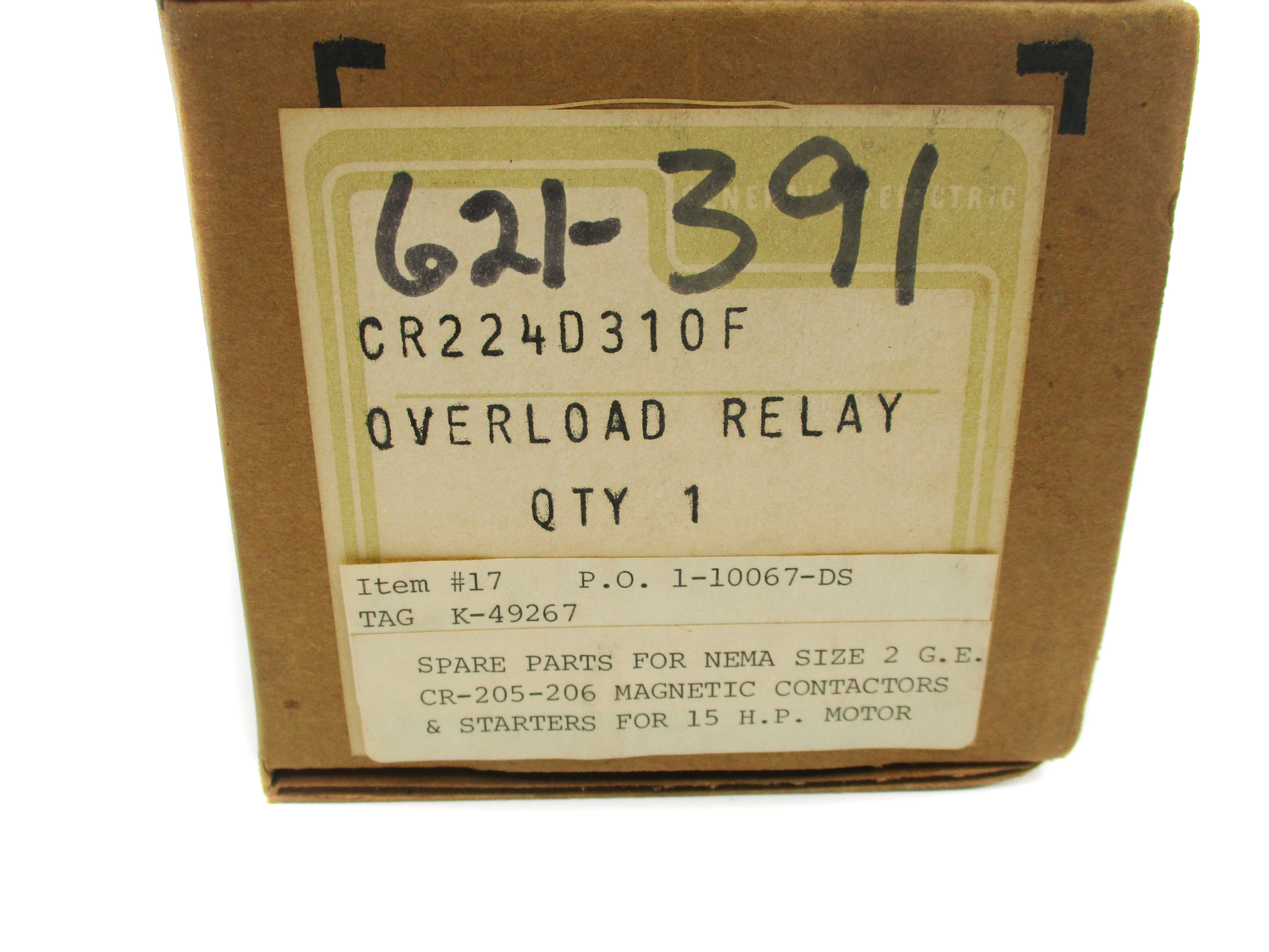 GENERAL ELECTRIC CR224D310F 600VAC NSMP