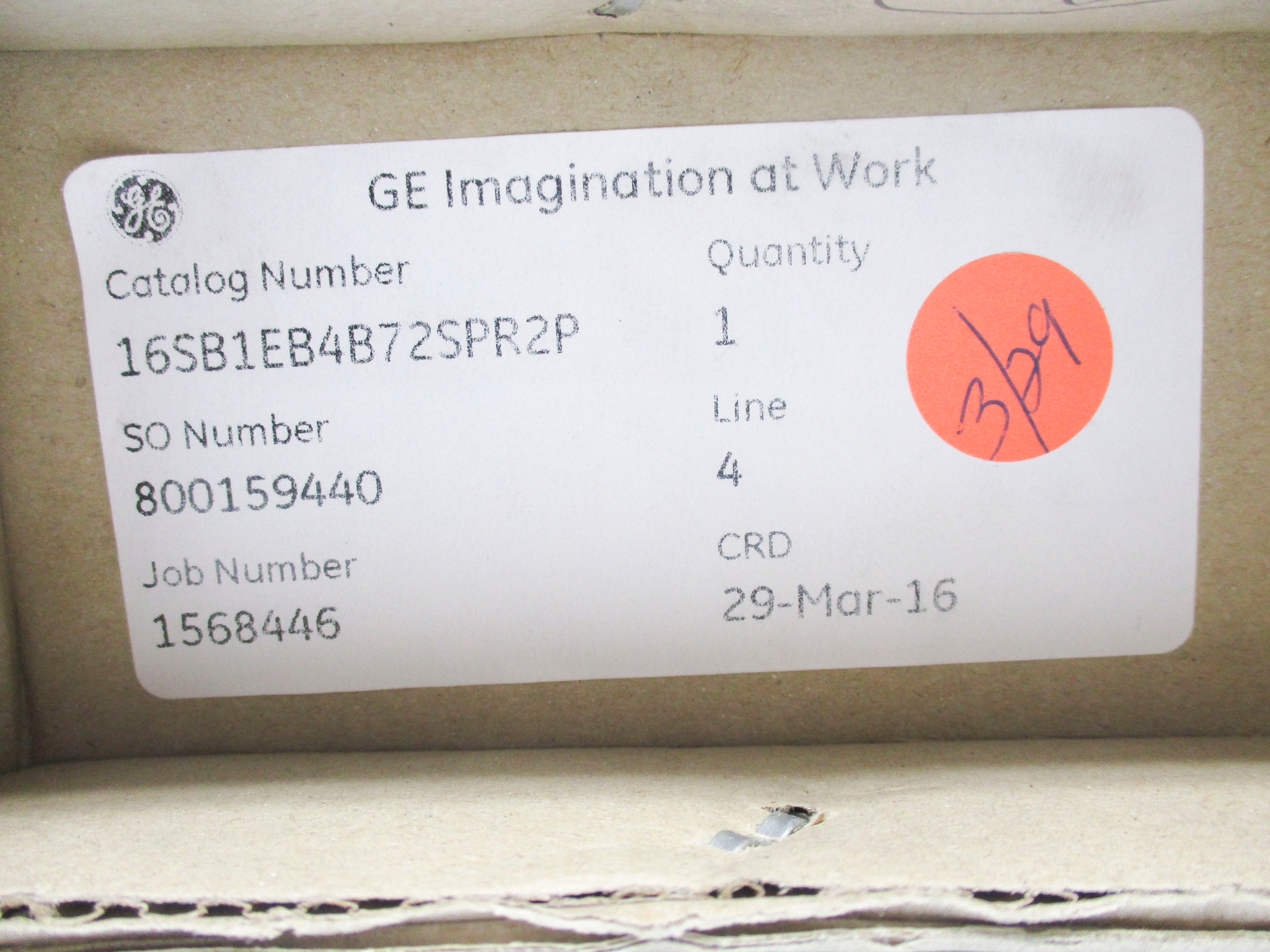 GENERAL ELECTRIC 16SB1EB4B72SPR2P NSFS