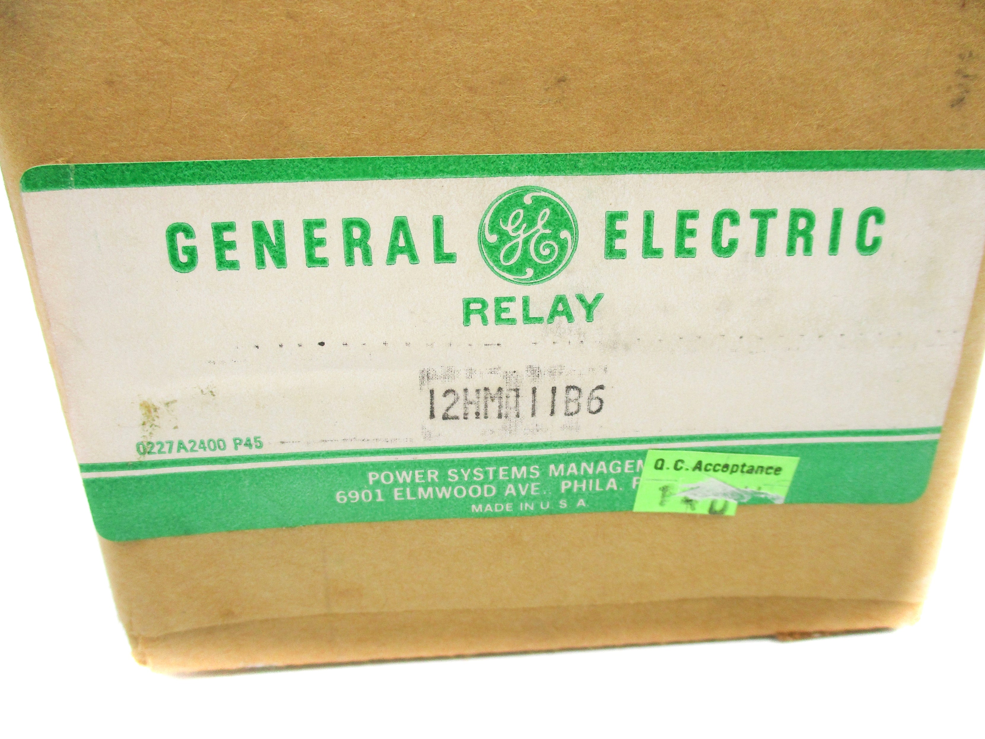 GENERAL ELECTRIC 12HMA11B6 NSFS