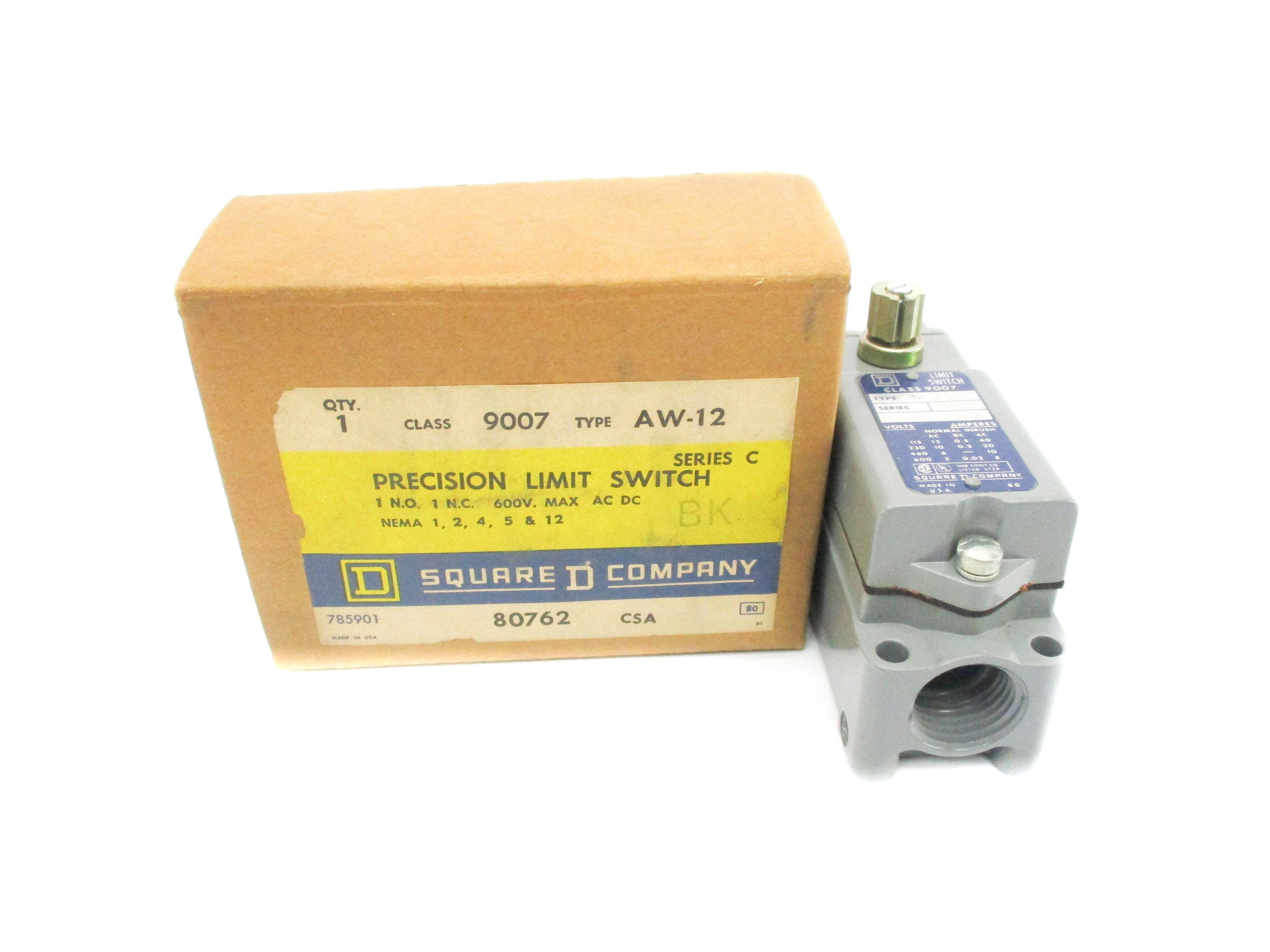 SQUARE D 9007AW12 SER. C 600VAC-DC NSMP