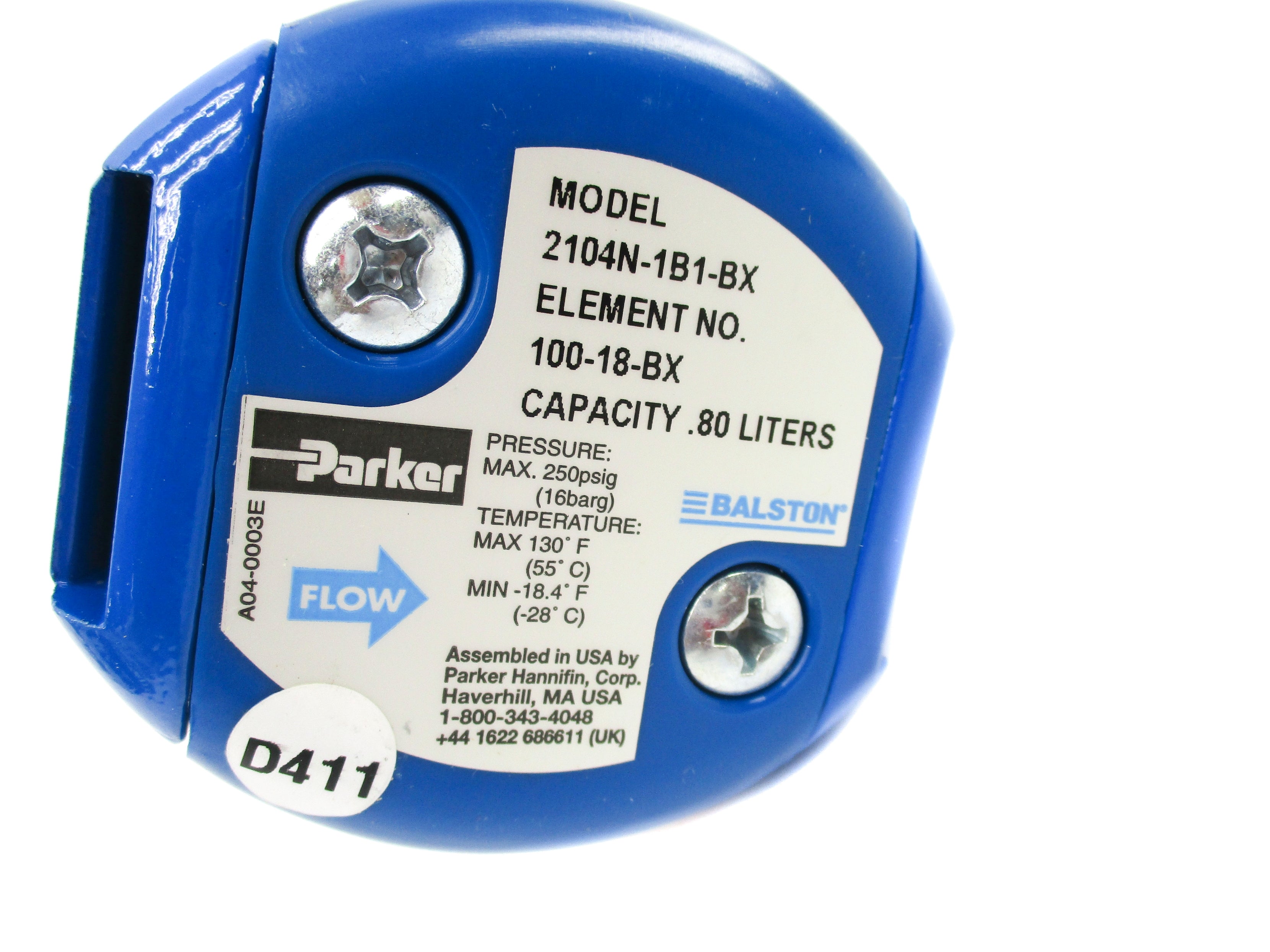 PARKER 2104N-1B1-BX 250PSI NSNP