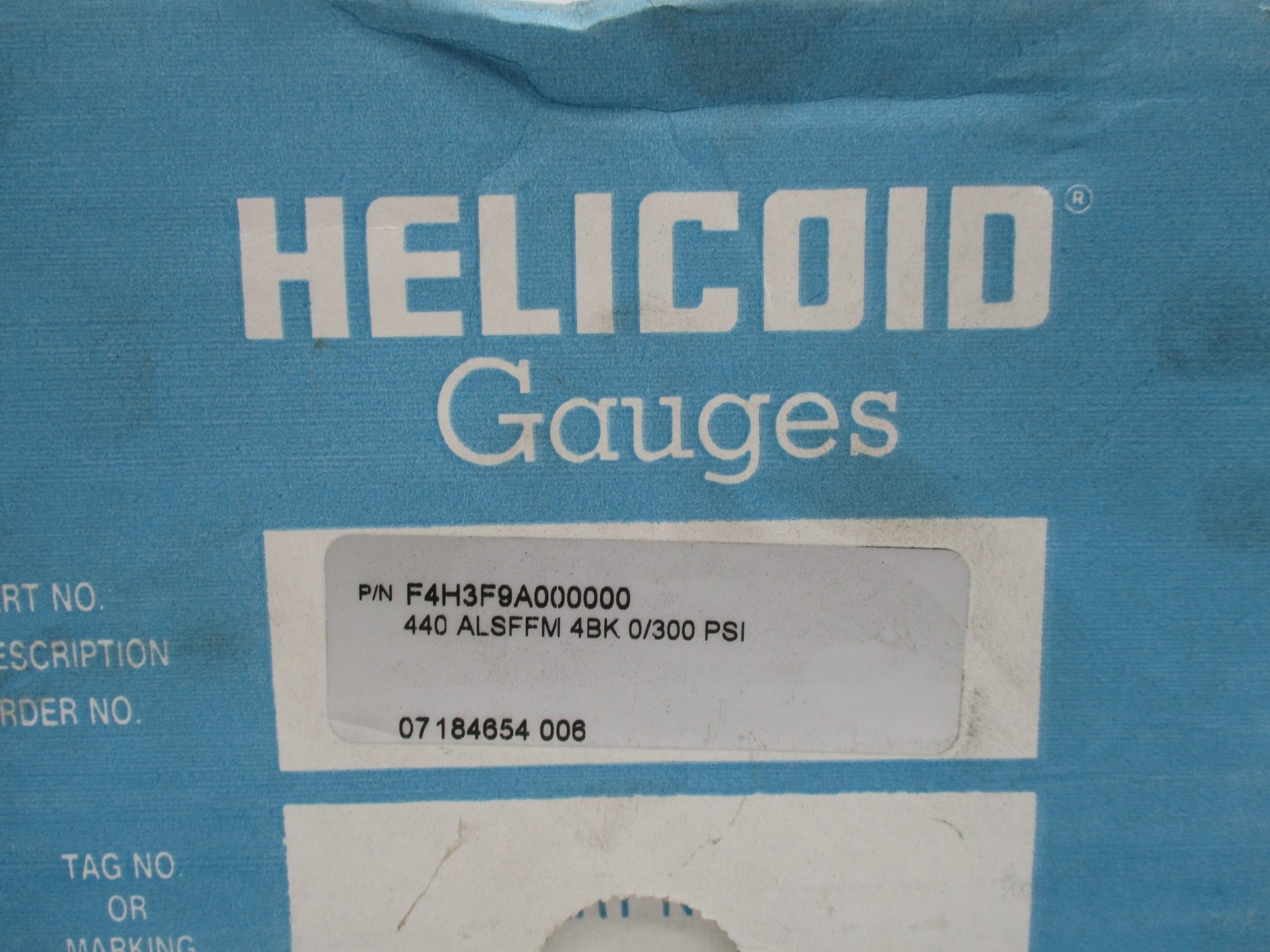 HELICOID GAUGES F4H3F9A000000 0-300PSI NSMP