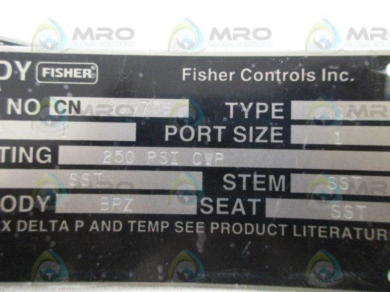 Fisher TYPE GS BRONZE VALVE NSNP