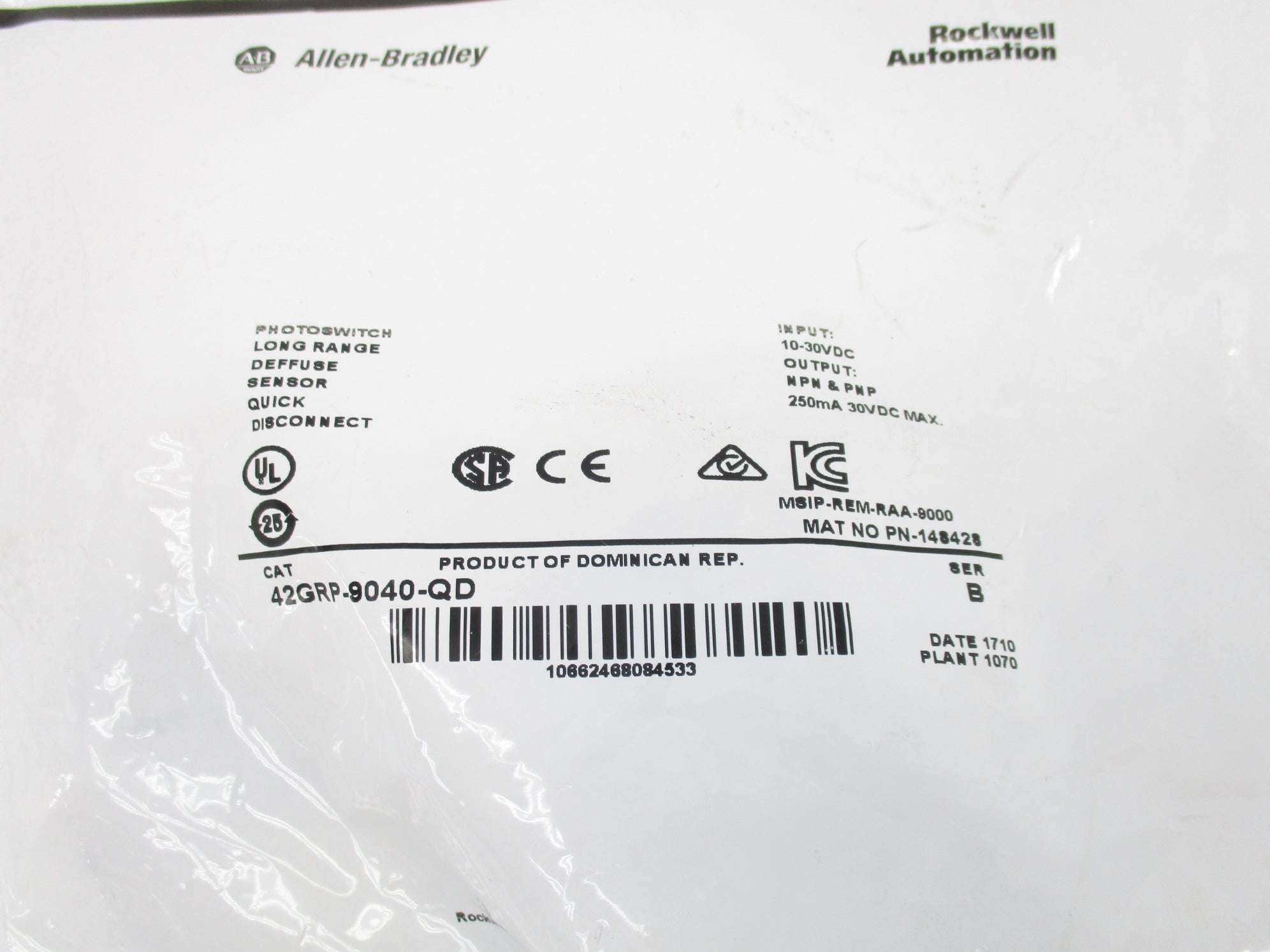 INDUSTRIAL SPARE PART 42GRP-9040-QD SER. B 10-30VDC NSMP