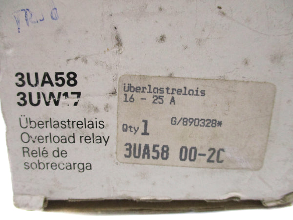 SIEMENS 3UA5800-2C 600VAC 16-25A NSMP