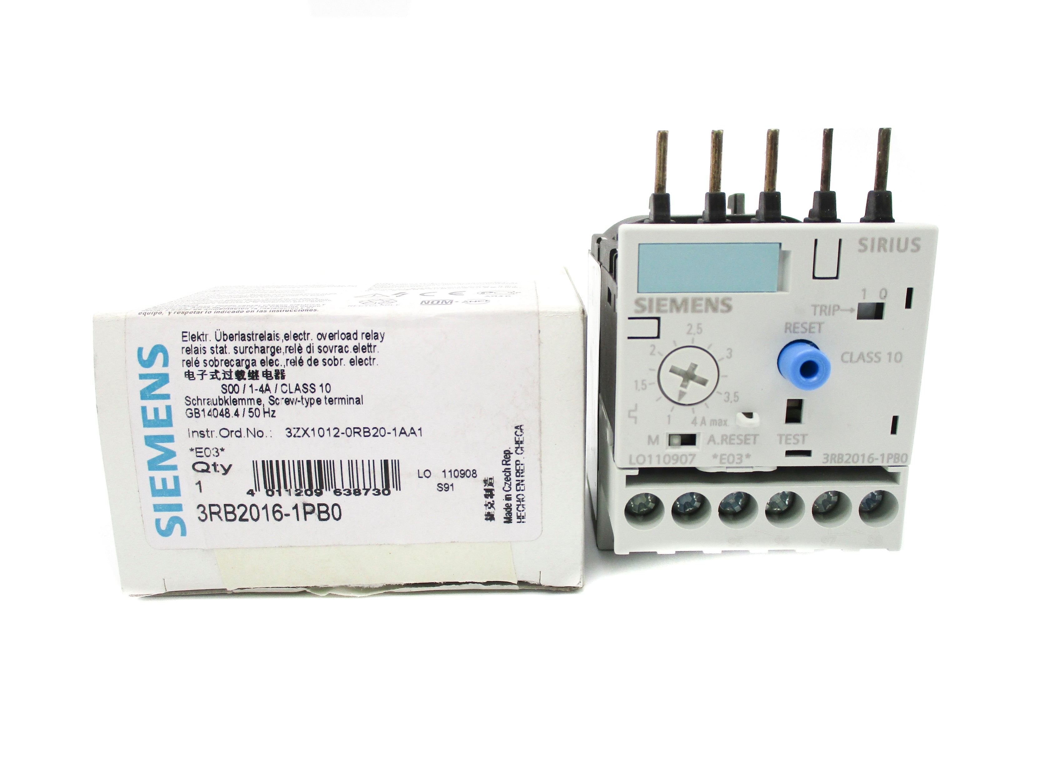 SIEMENS 3RB2016-1PB0 600VAC 1.0-4.0A NSMP