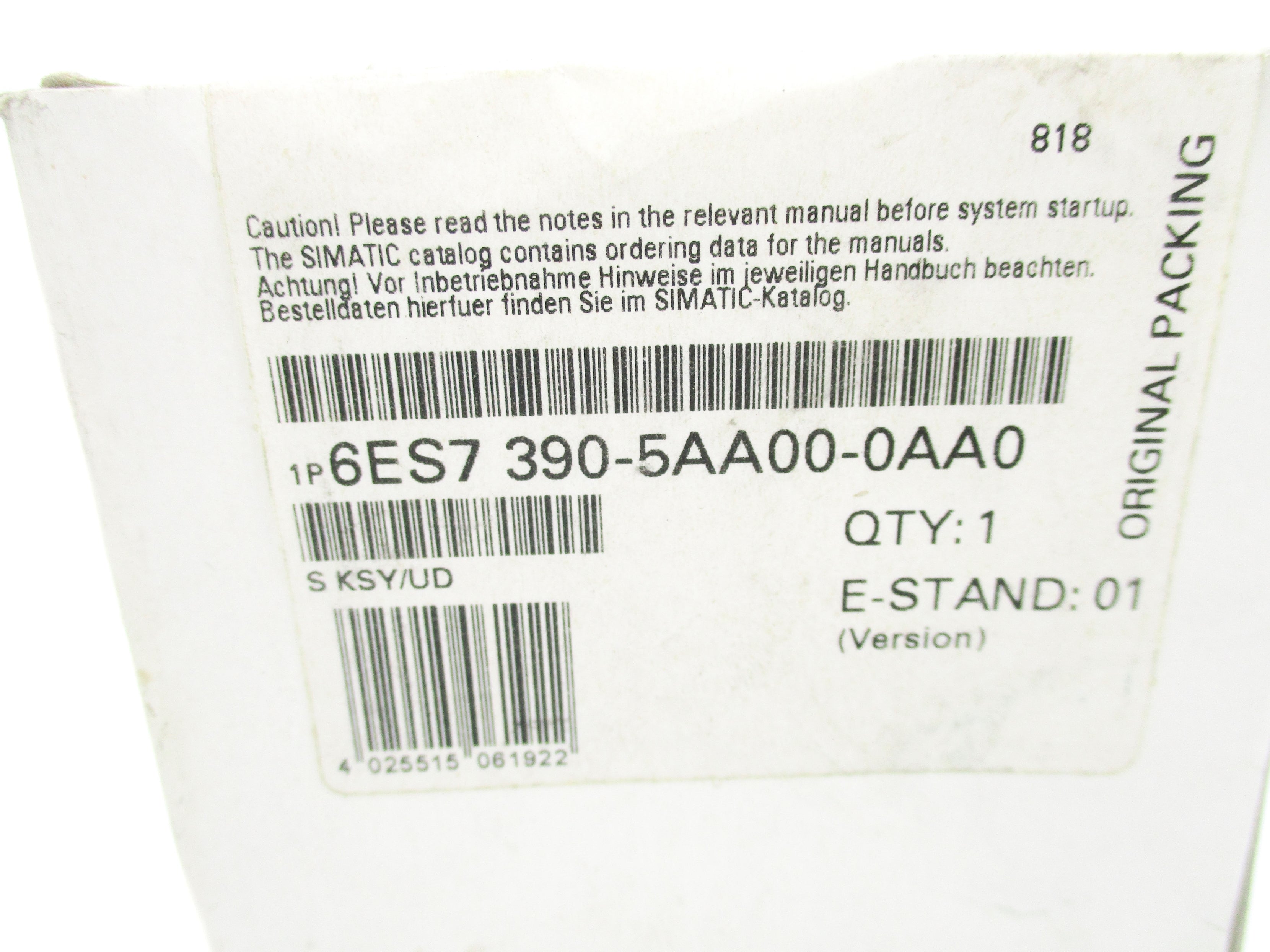 SIEMENS 6ES7390-5AA00-0AA0 NSMP