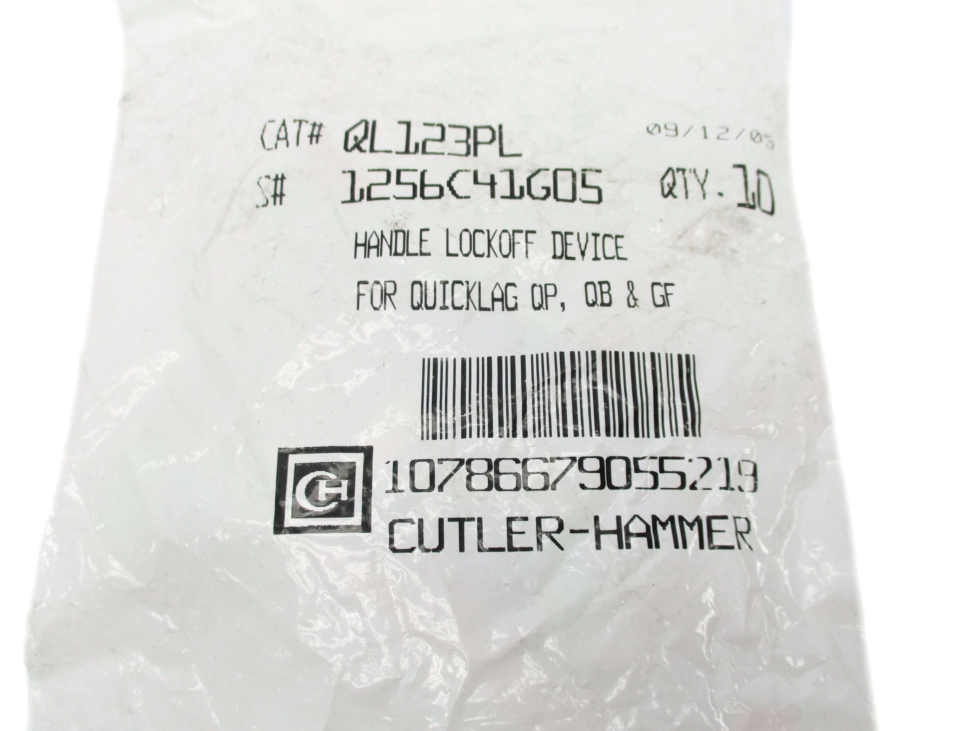CUTLER HAMMER QL123PL 1256C41G05 (PKG OF 10) NSMP