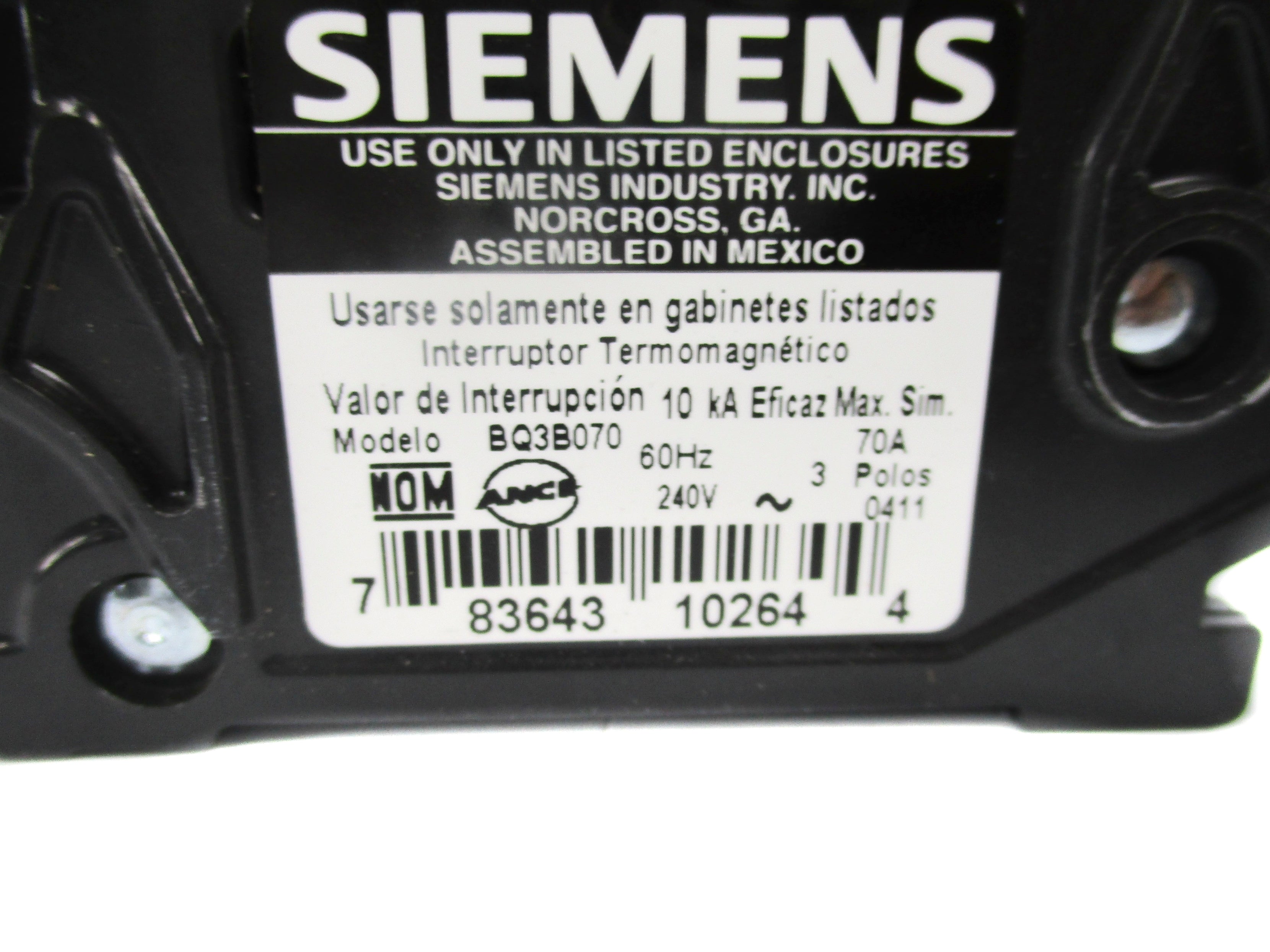 SIEMENS BQ3B070 240V 70A NSNP