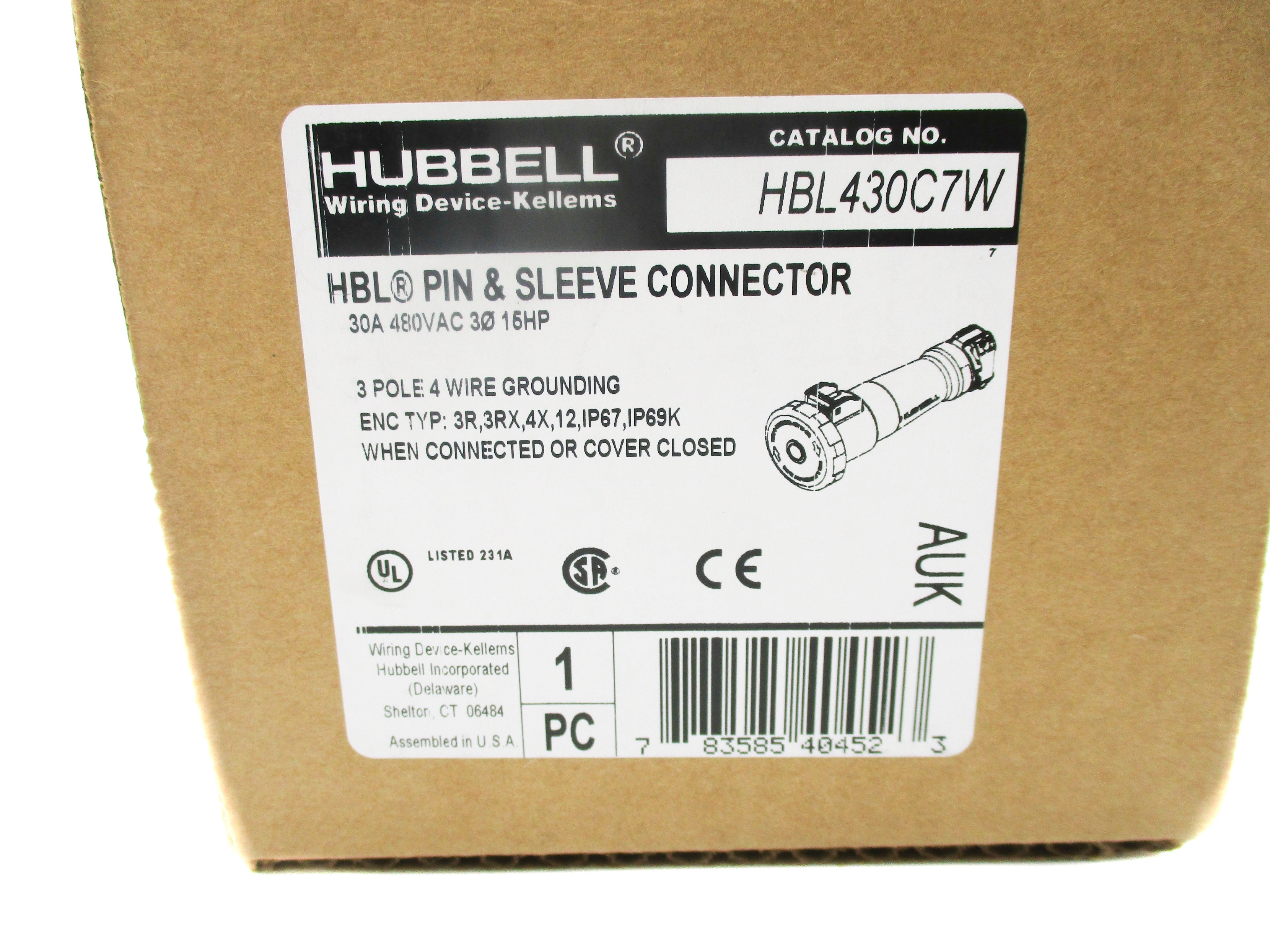 HUBBELL HBL430C7W 480VAC 30A (AS PICTURED) NSMP