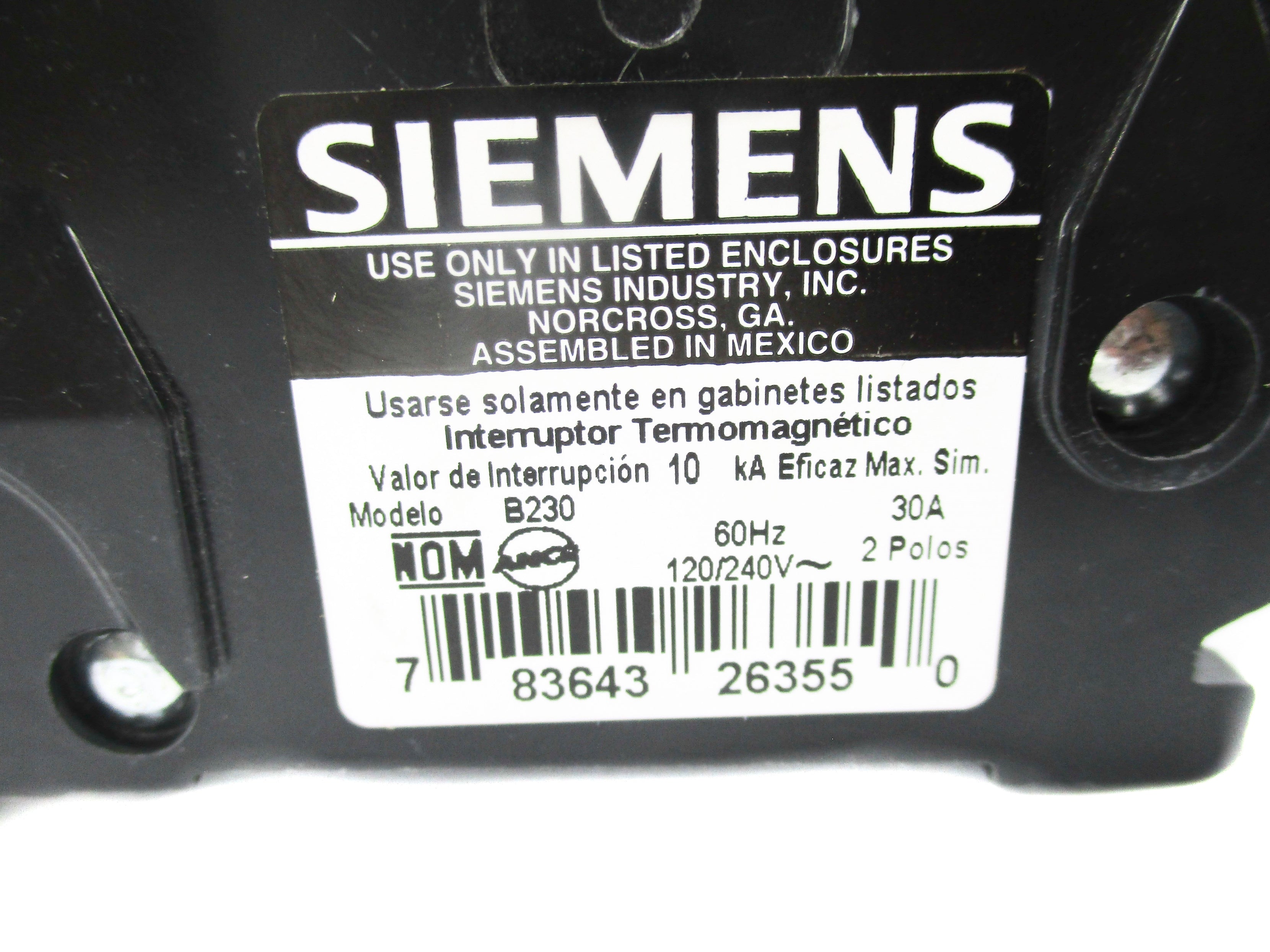 SIEMENS B230 120/240V 30A NSNP