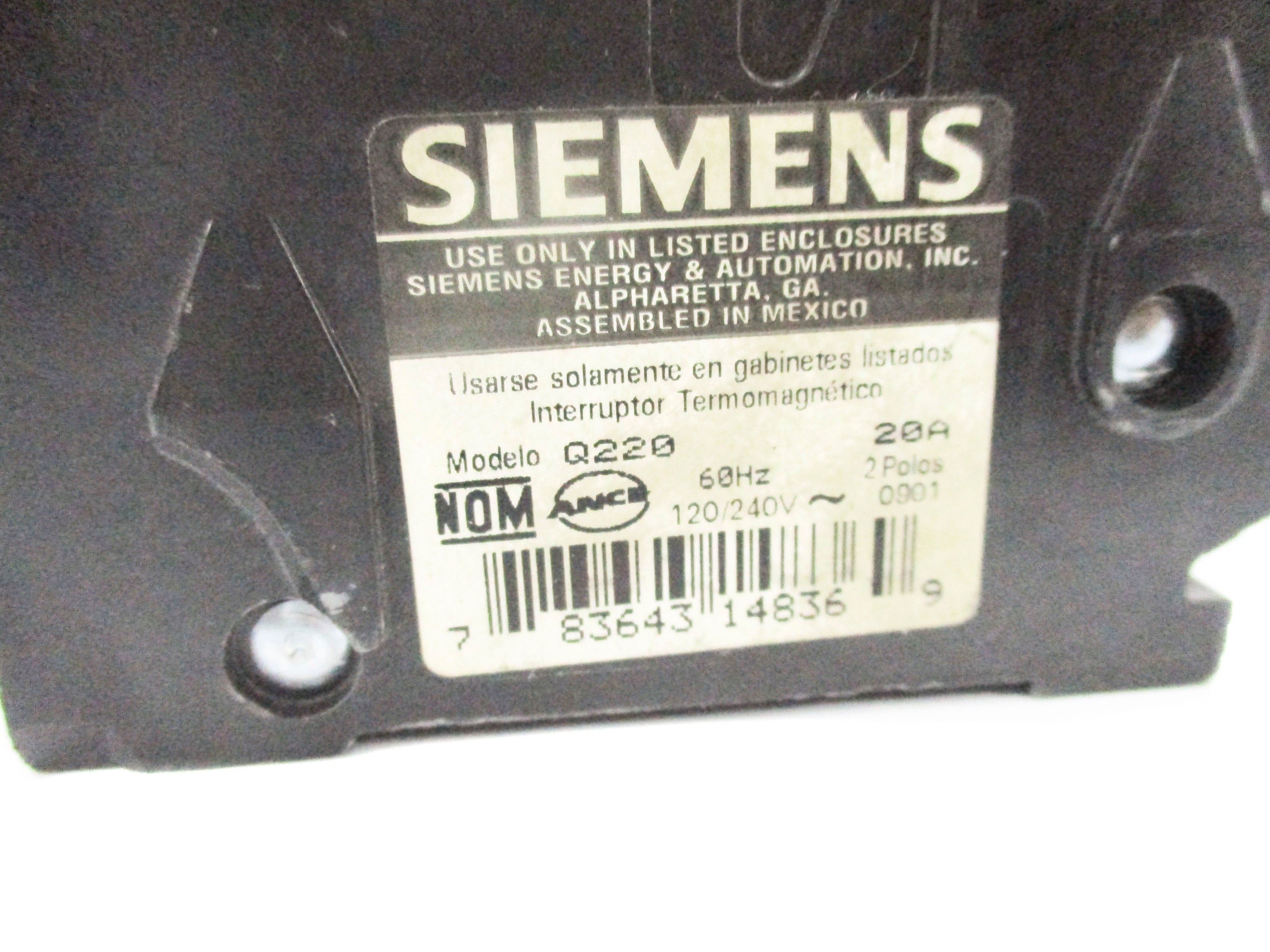 SIEMENS Q220 120/240V 20A NSNP