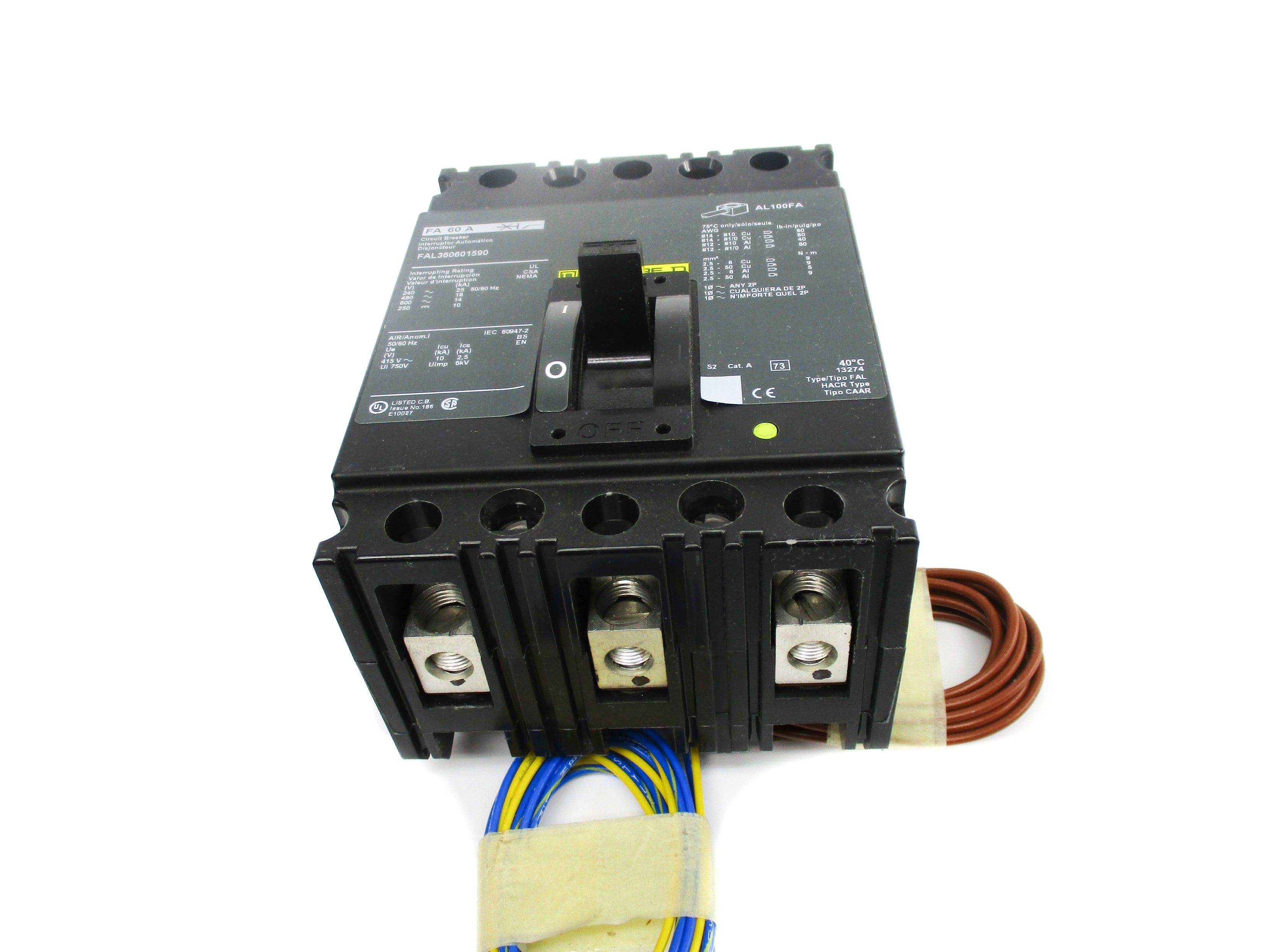 SQUARE D FAL360601590 600/250V 60A (GREEN) NSMP