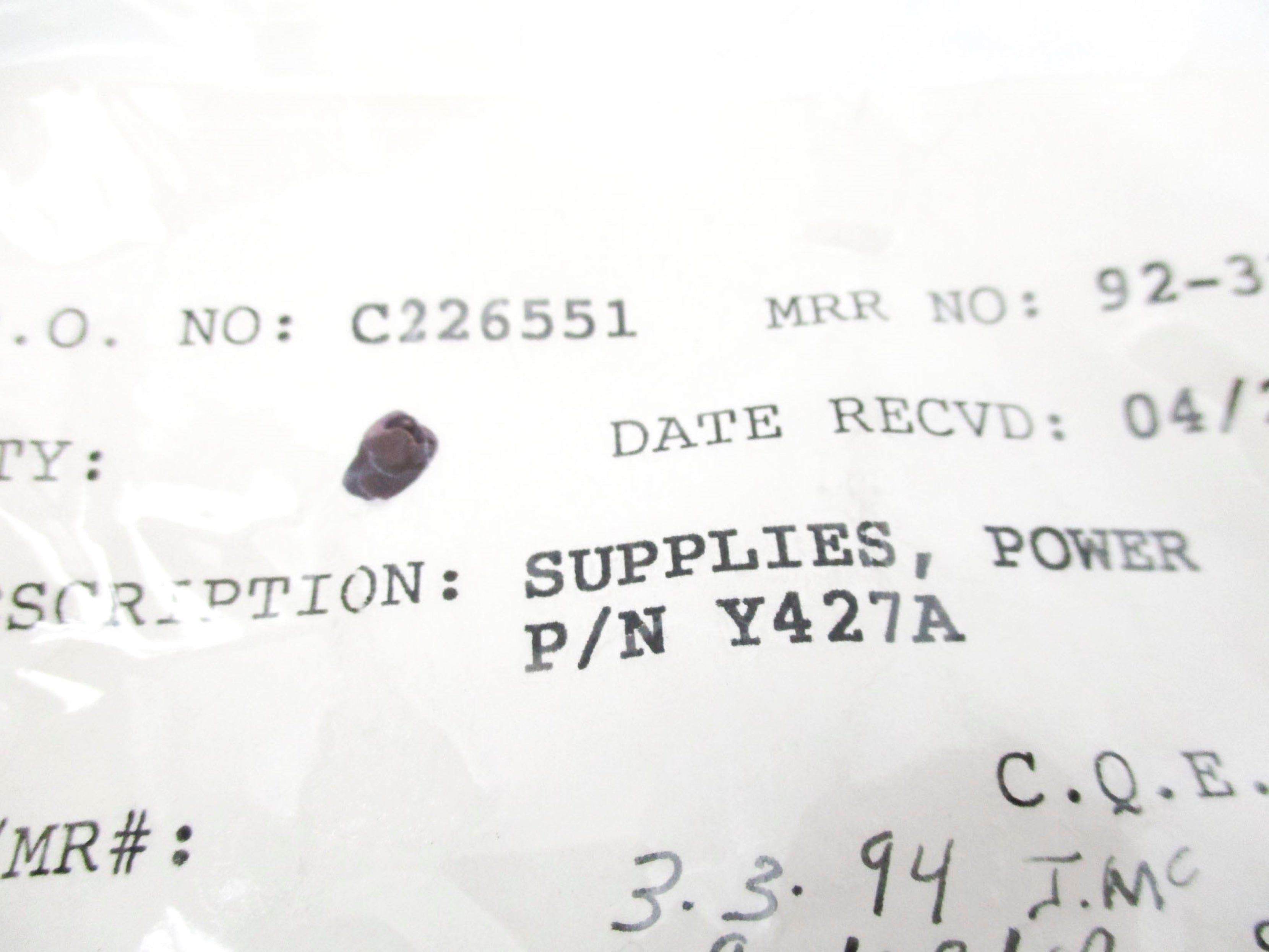 SPARE PART Y427A NSNP