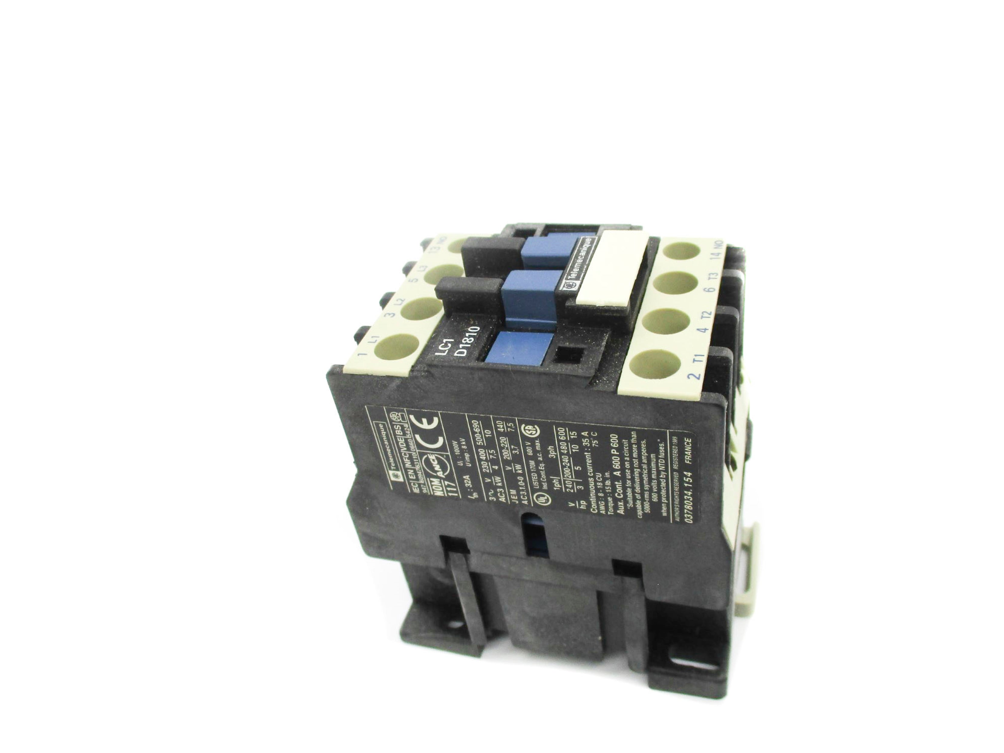 TELEMECANIQUE LC1D1810L6 208V NSMP
