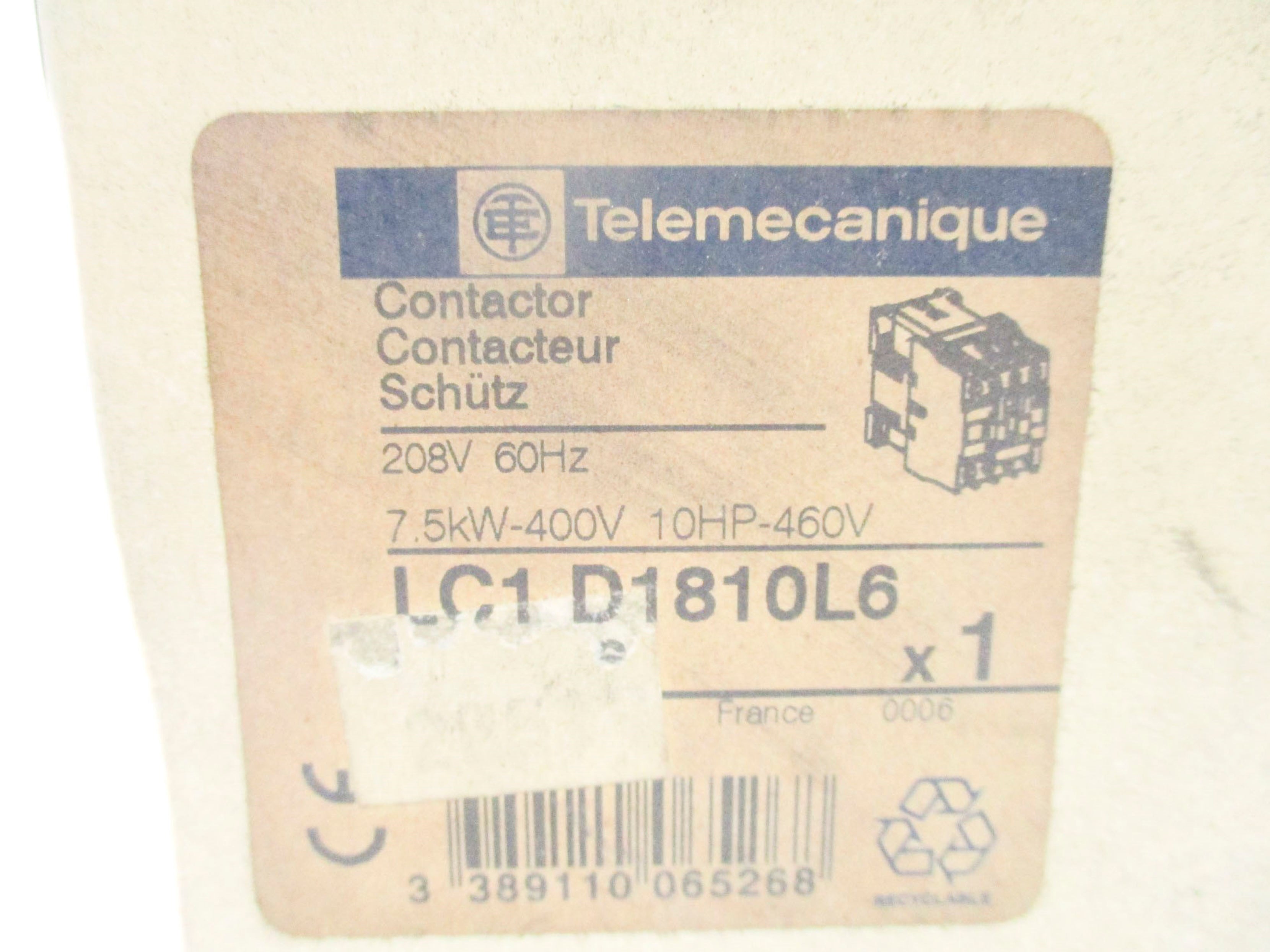 TELEMECANIQUE LC1D1810L6 208V NSMP