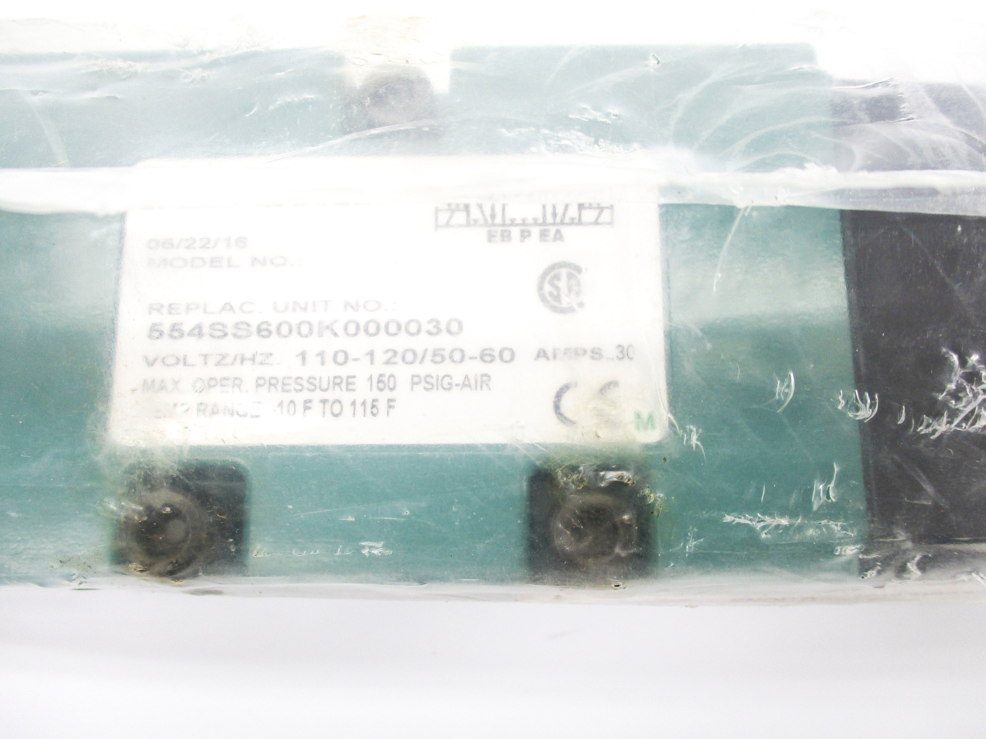 NUMATICS 554SS600K000030 110-120V .30A 150PSI -10-115'F NSMP