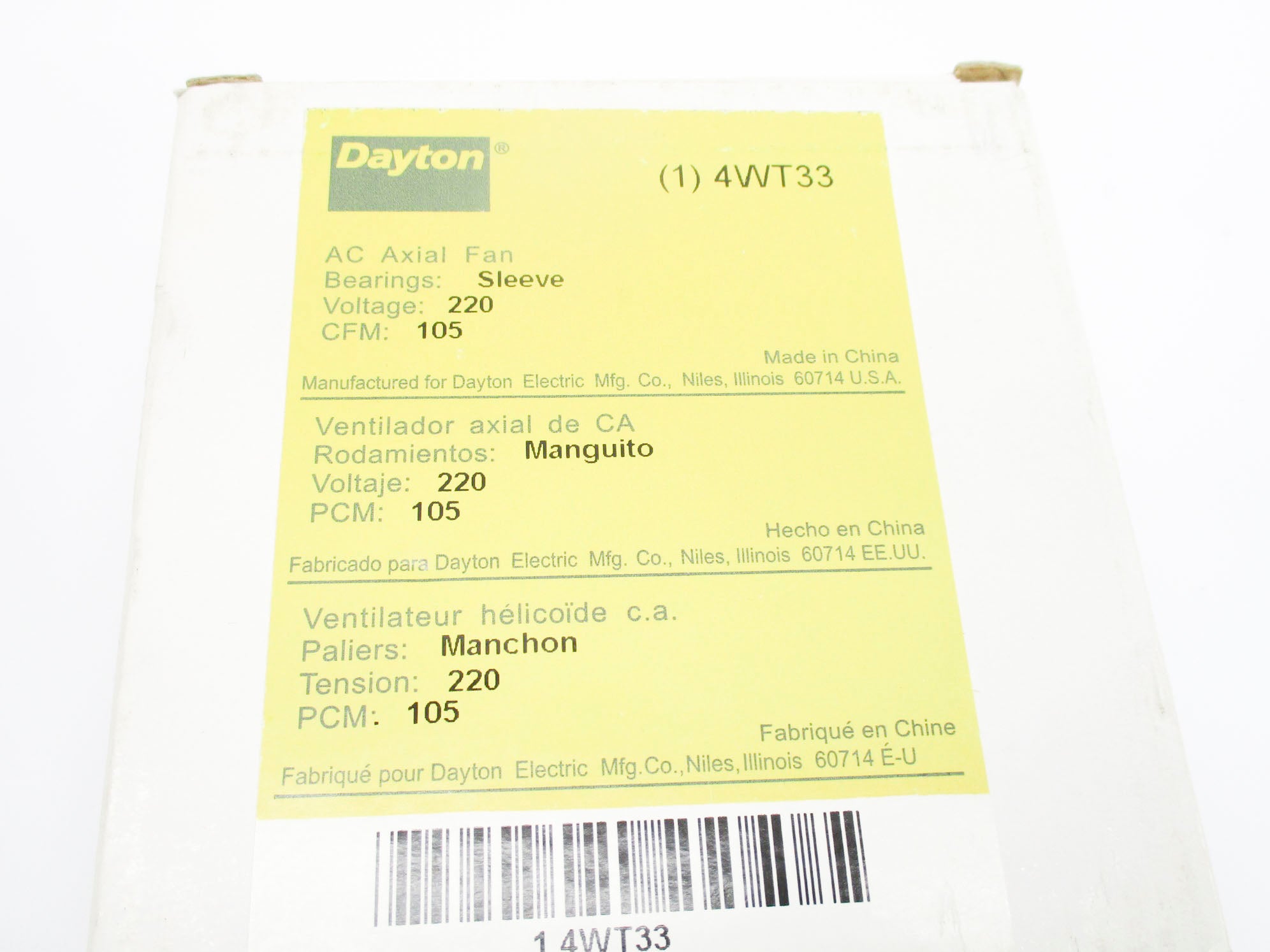 DAYTON 4WT33 220-240V 0.11/0.125A NSMP