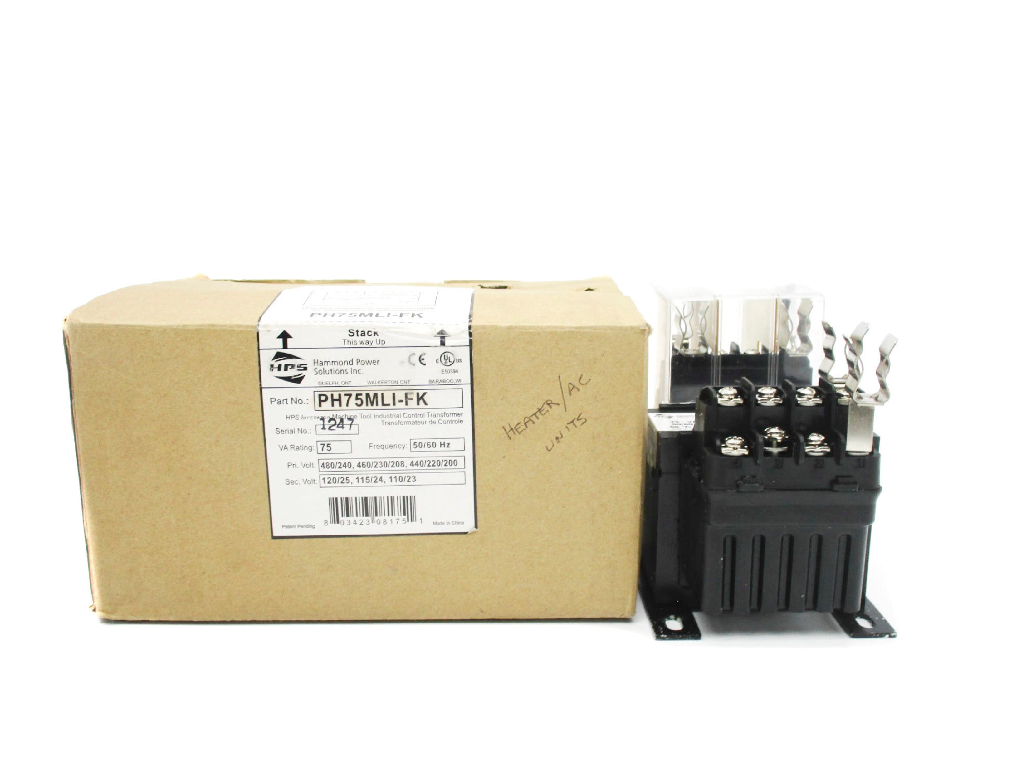 HAMMOND POWER SOLUTIONS PH75MLI-FK 480/240V NSMP
