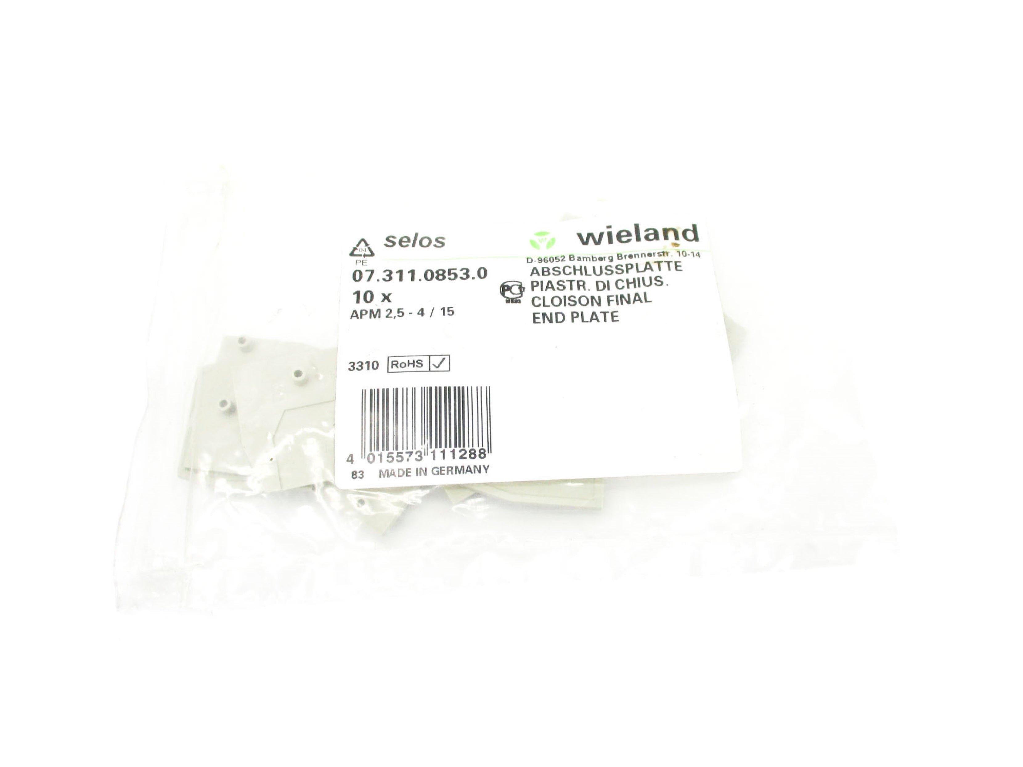 WIELAND 07.311.0853.0 (PKG OF 10) NSMP