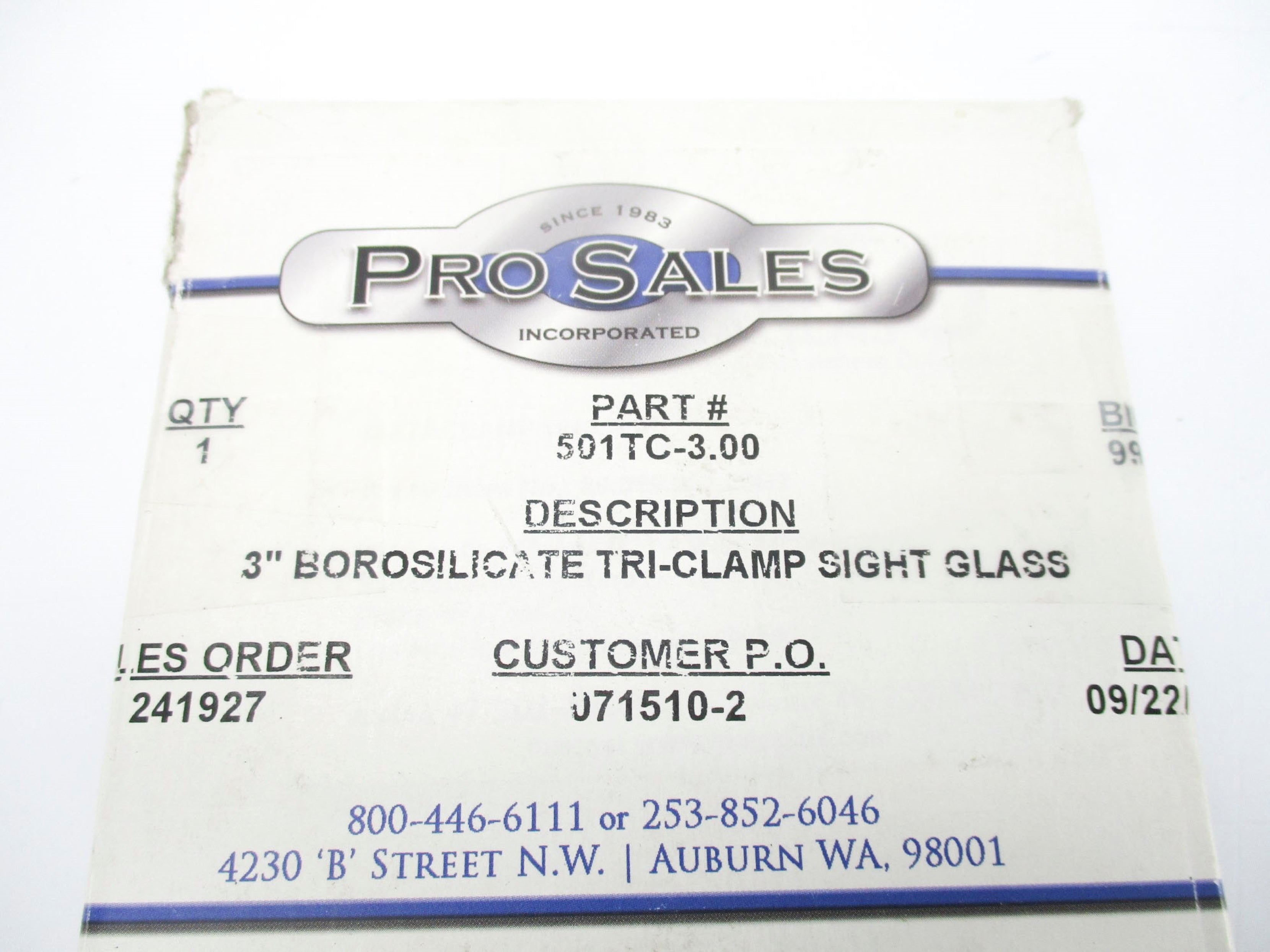 SIGHT GLASS 501TC-3.00 NSMP