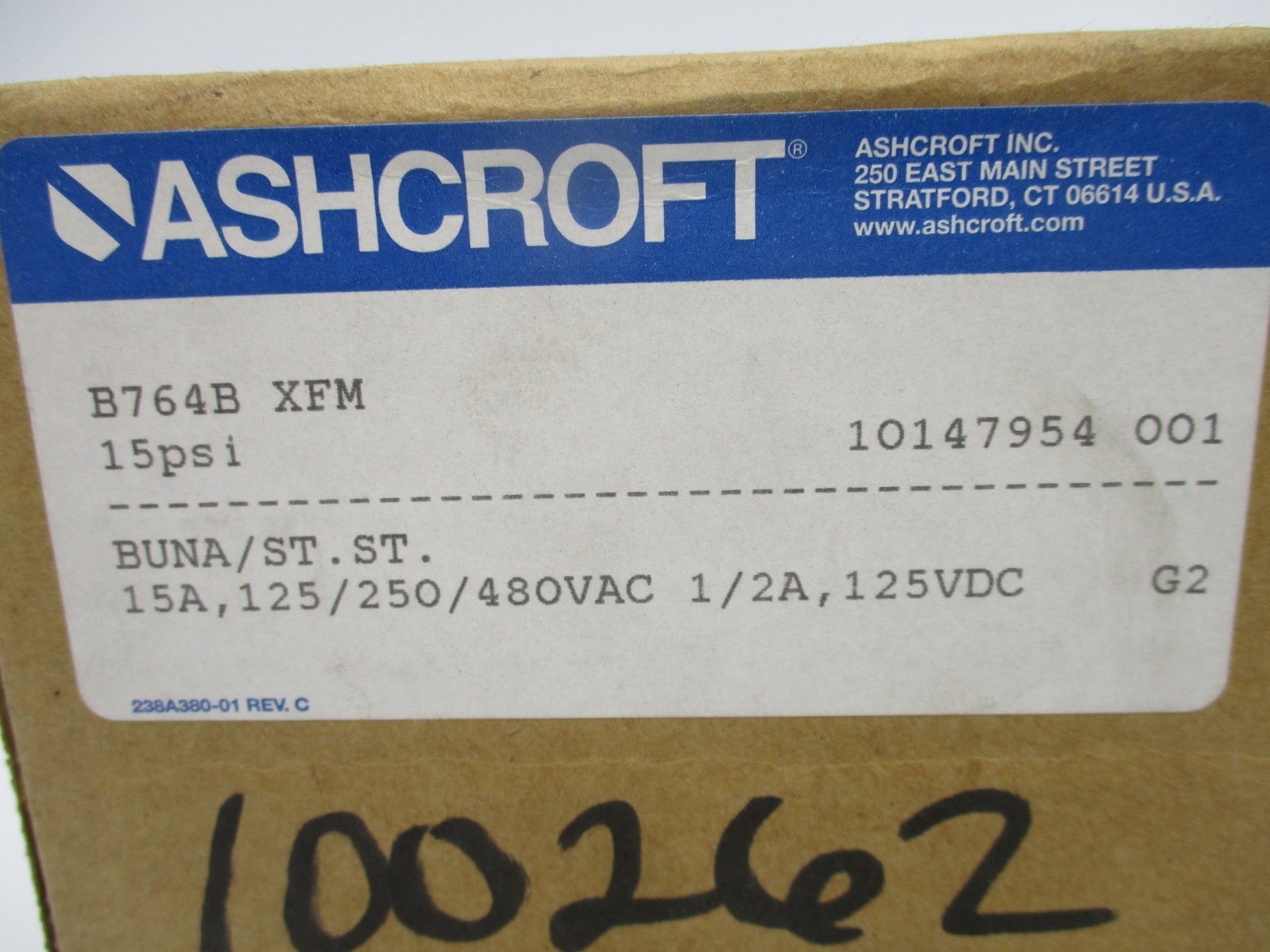 ASHCROFT B764B-XFM 15PSI NSMP