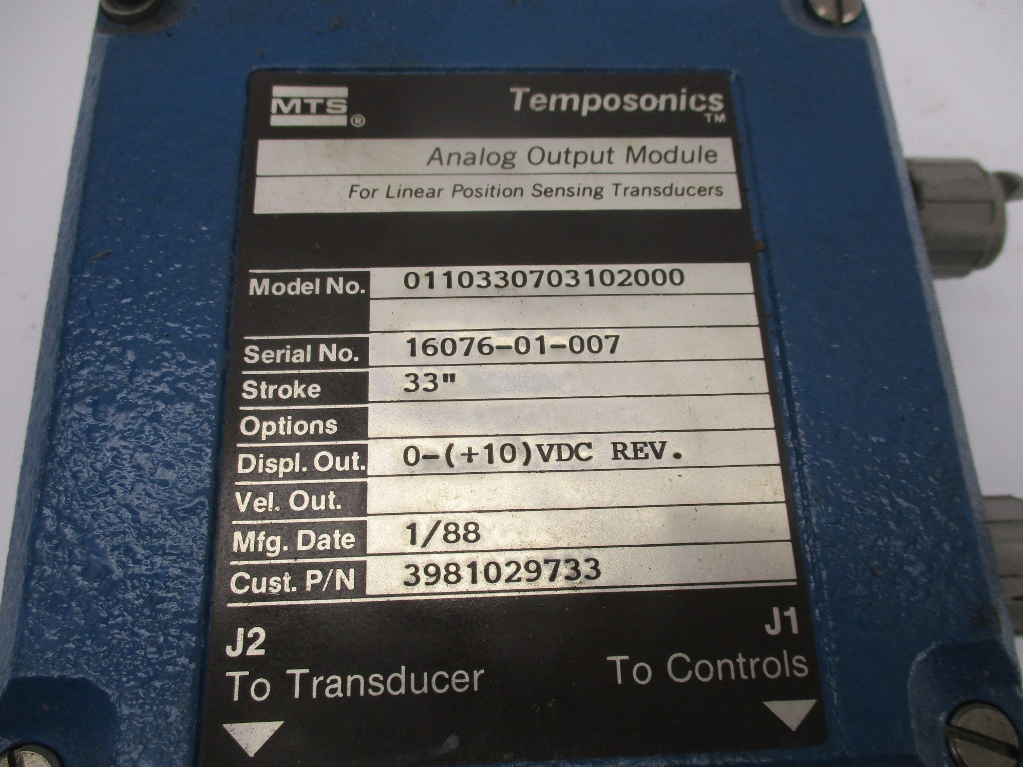 TEMPOSONICS 0110330703102000 (AS PICTURED) UNMP